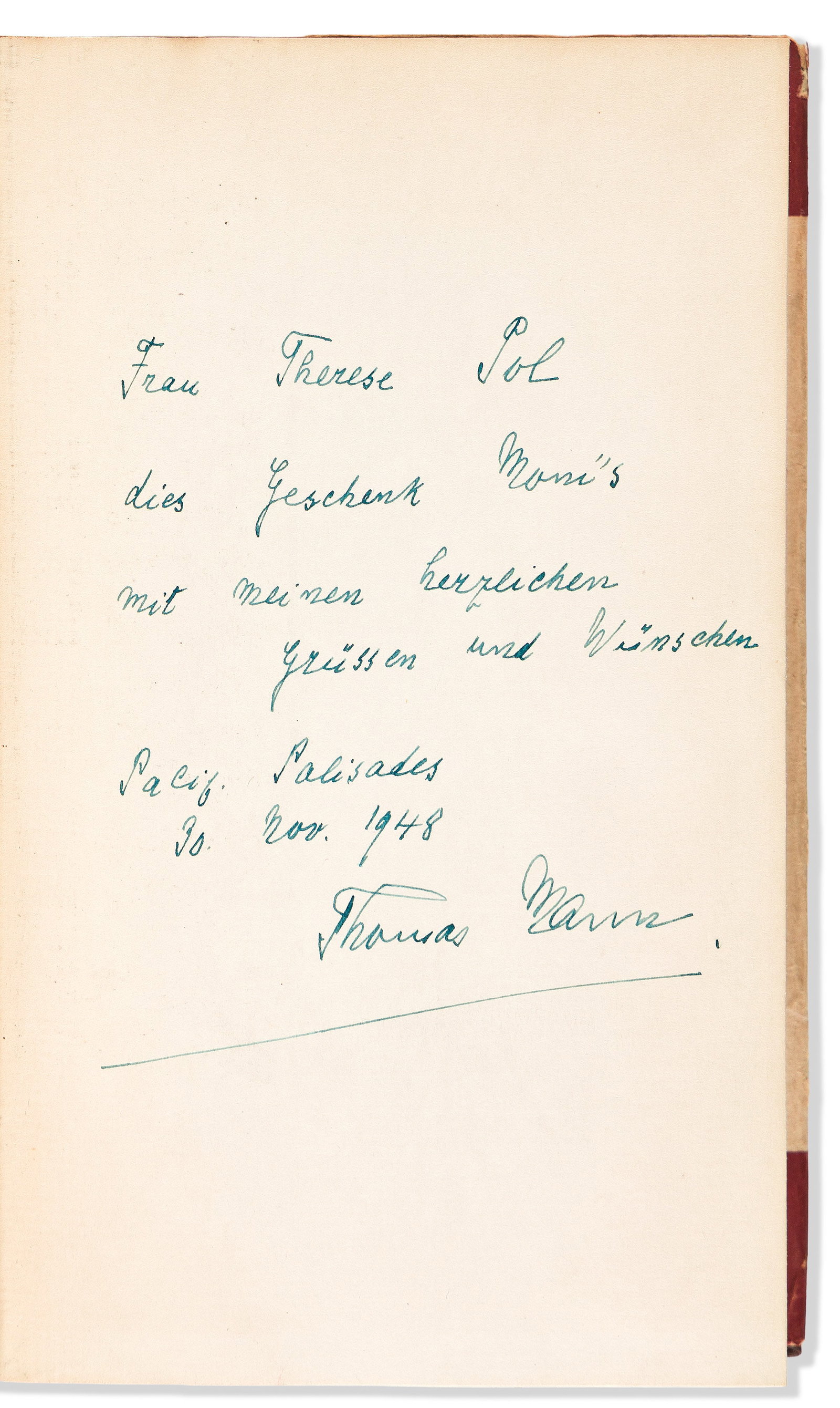 Thomas Mann (1875-1955) Doctor Faustus. Two Inscribed Copies.: Thomas Mann (1875-1955) Doctor Faustus. Two Inscribed Copies. Doktor Faustus: Das Leben des deutschen Tonsetzers