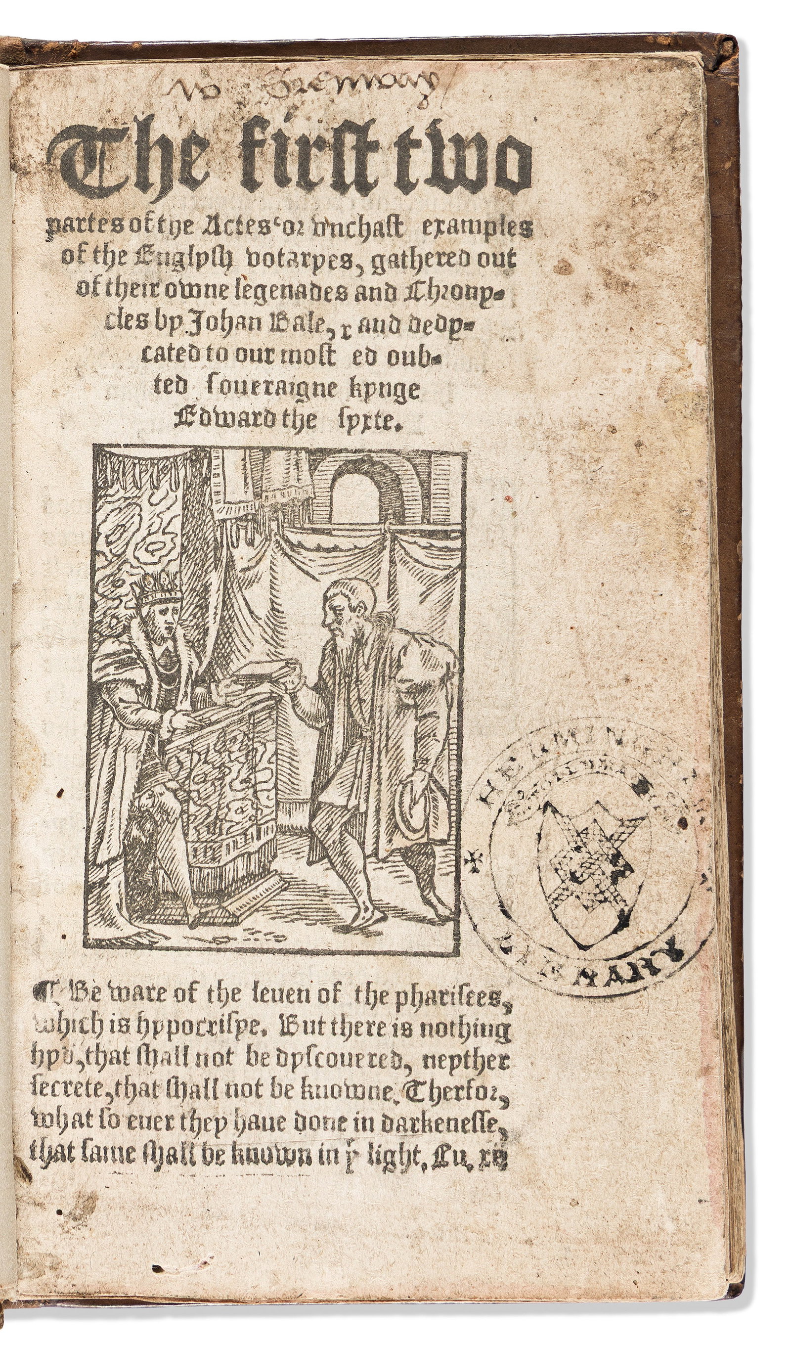 John Bale (1495-1563) The Second Part or Contynuacyon of the English Votaries. London: Imprinted by (1 of 1)