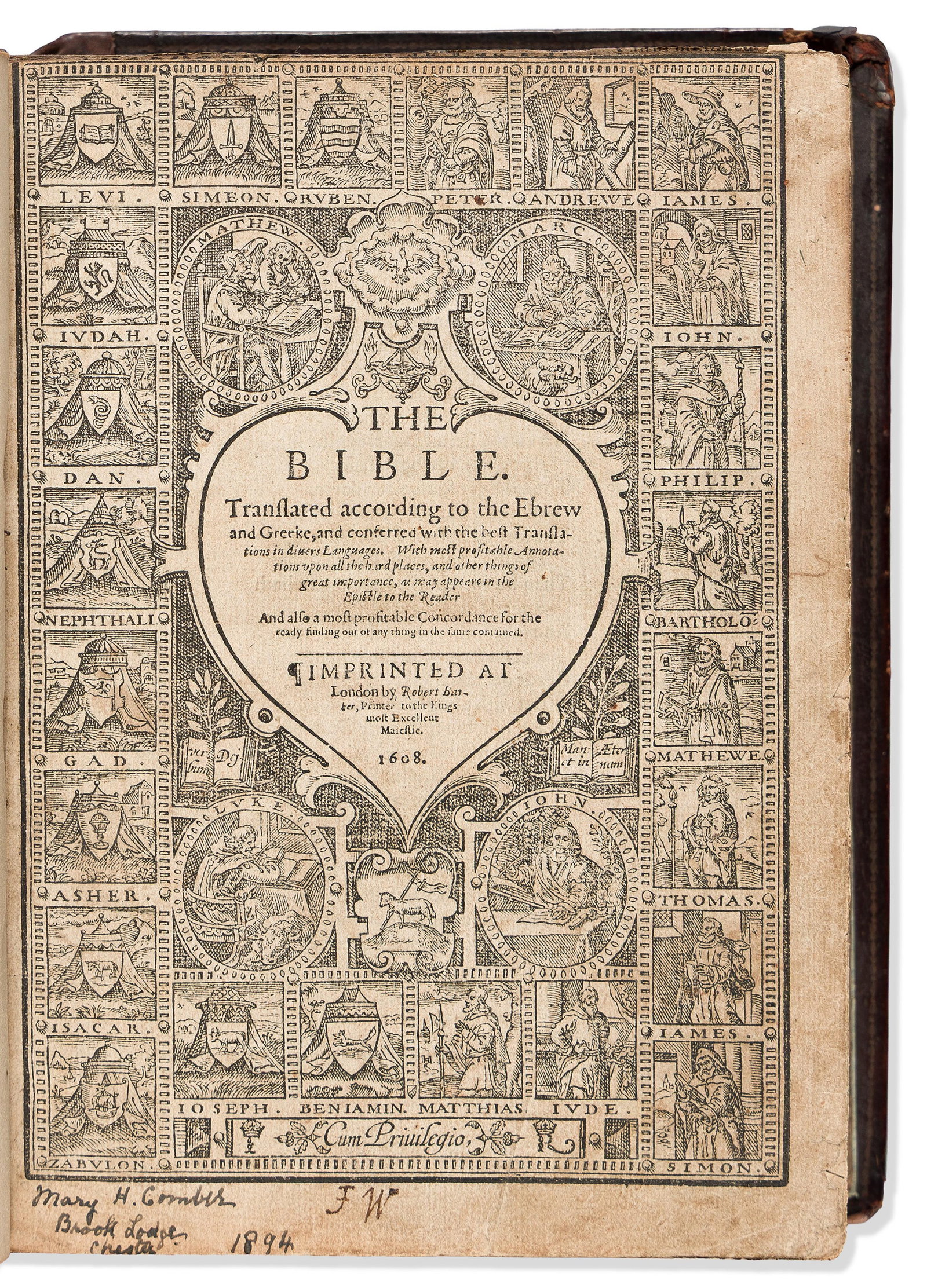 Bible in English. Geneva Translation. The Bible. Translated According to the Ebrew and Greeke. (1 of 1)