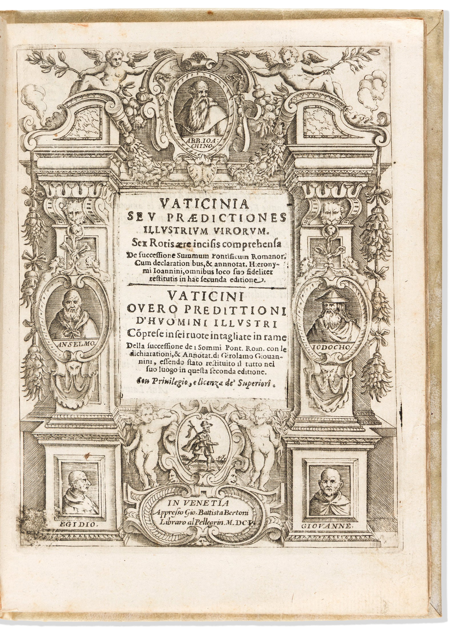 Joachim of Fiore (ca. 1135-1202) Vaticinia seu Praedictiones Illustrium Virorum. Venice: Appresso (1 of 2)