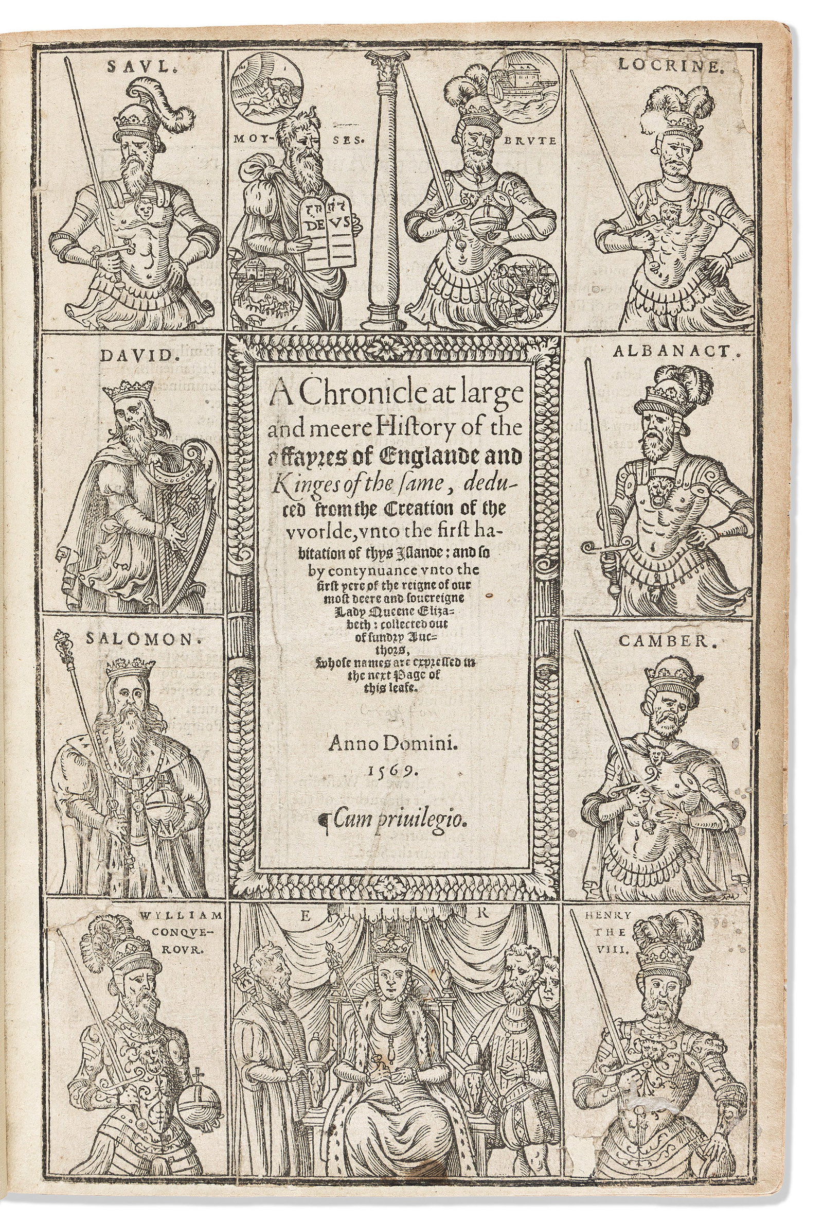 Richard Grafton (d. 1572) A Chronicle at Large and Meere History of the Affayres of Englande.: Richard Grafton (d. 1572) A Chronicle at Large and Meere History of the Affayres of Englande. London: Denham for Tattle & Toye, 1568-9 Second edition, folio, two parts in one; woodcut compartment 