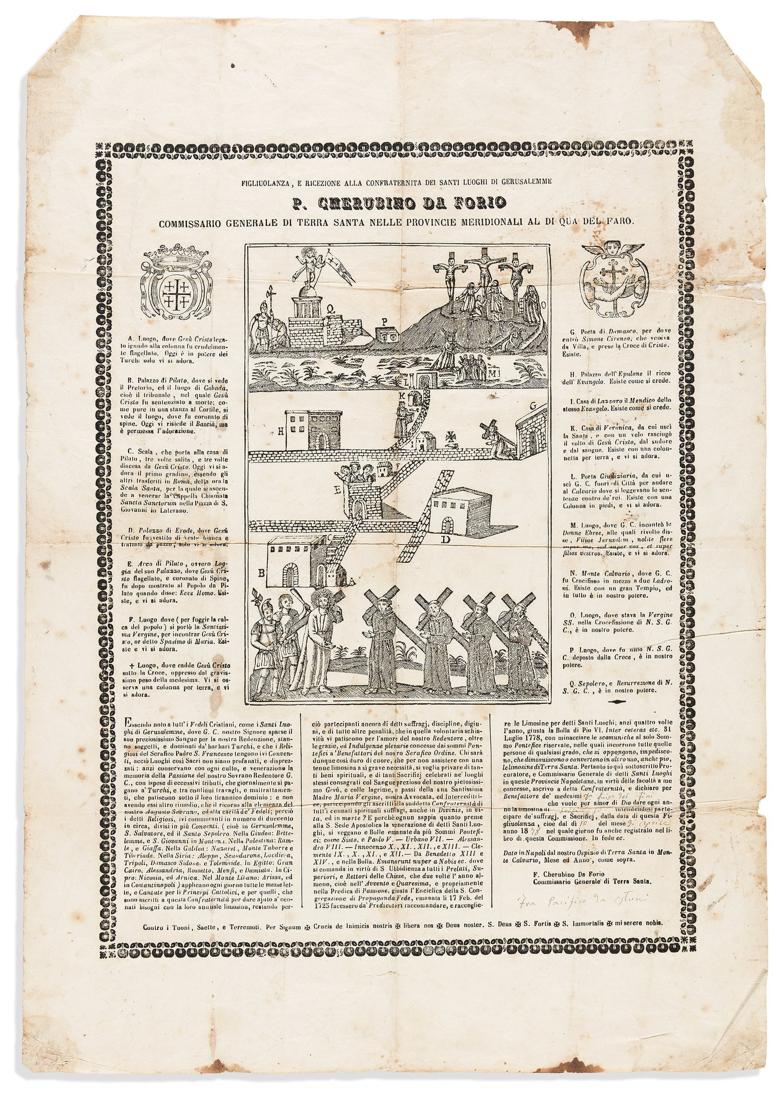 Italian Pilgrimage to the Holy Land: Ephemera Lot. Late 19th-Early 20th Century. (1 of 1)