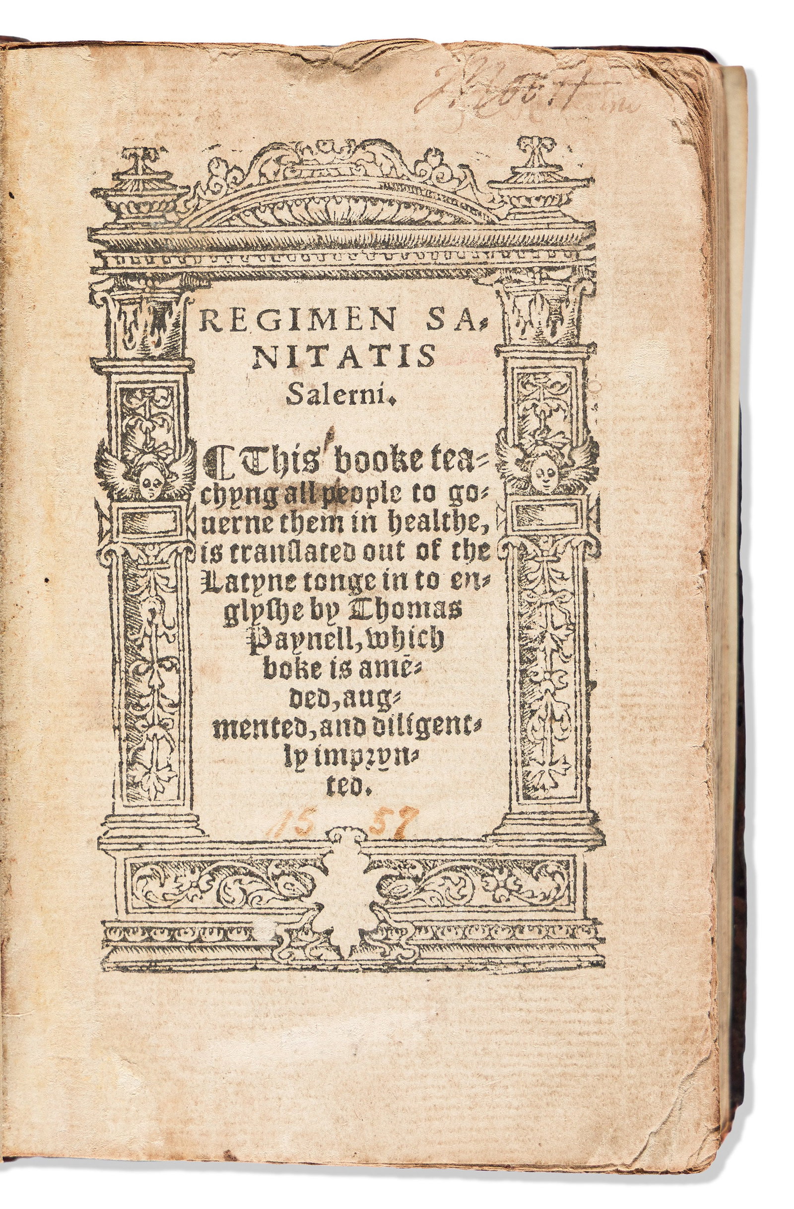 Joannes de Mediolano (fl. 1100) Regimen Sanitatis Salerni. London: Imprinted by [William Copland (1 of 1)