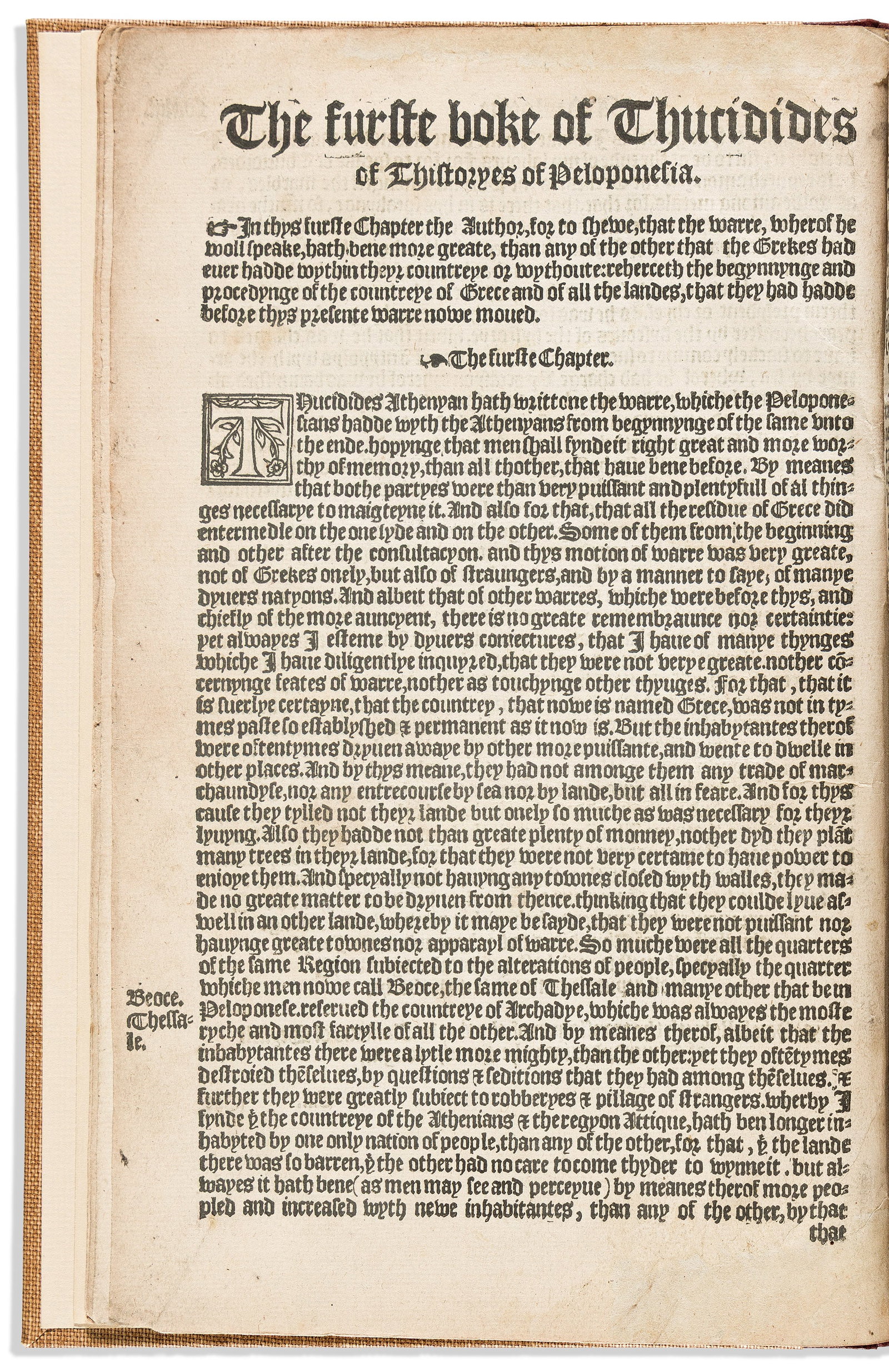 Thucydides. The Hystorie. London: Imprinted [by William Tylle], 1550. (1 of 1)