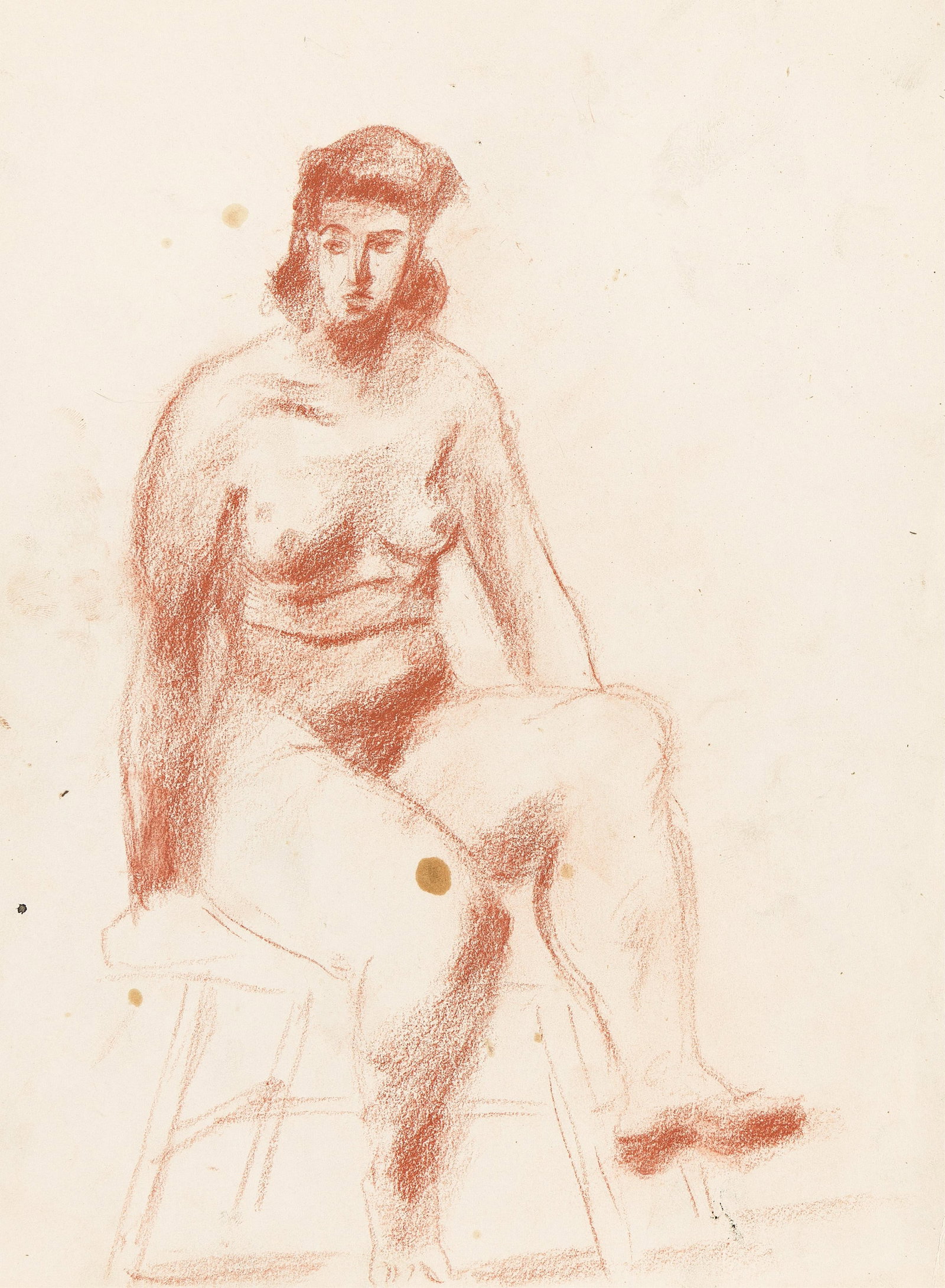 Adolph Gottlieb, Untitled, (Nude), Conté crayon on cream wove paper, 1932. (1 of 1)