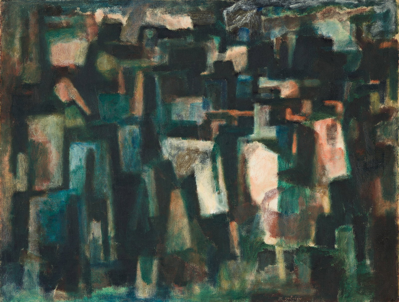Maurice Golubov, City Nocturne, (00270), Oil on canvas, 1949. (1 of 1)