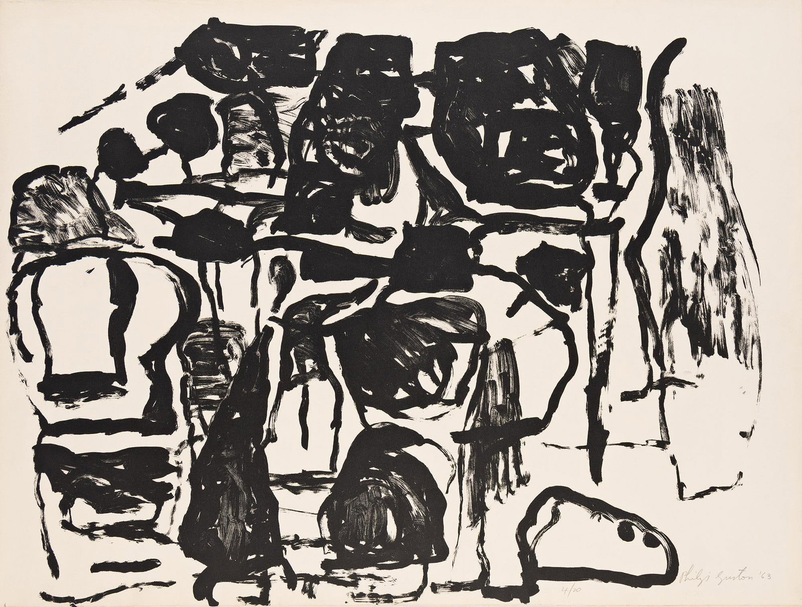 Philip Guston, Untitled, Lithograph on Rives BFK, 1963. (1 of 1)