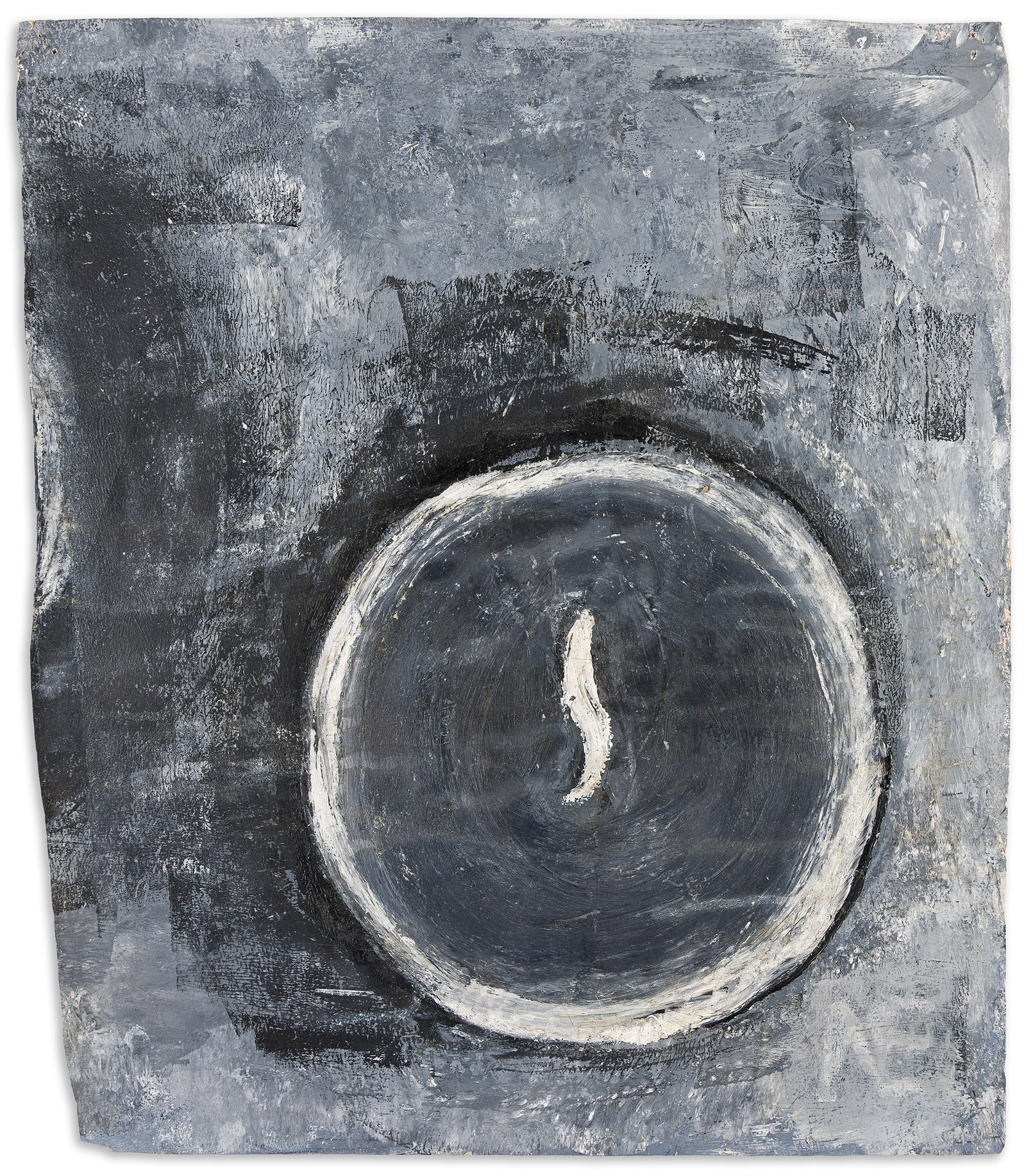 Nadine Effront, Circle Abstract, Oil on paper.: Nadine Effront (1901-1974) Circle Abstract. Oil on paper. Initialed at lower right. 20 x 17 1/2 in. (50.8 x 44.5 cm.), Frame: 25 x 22 in. (63.5 x 55.9 cm.) Additional Details Prove