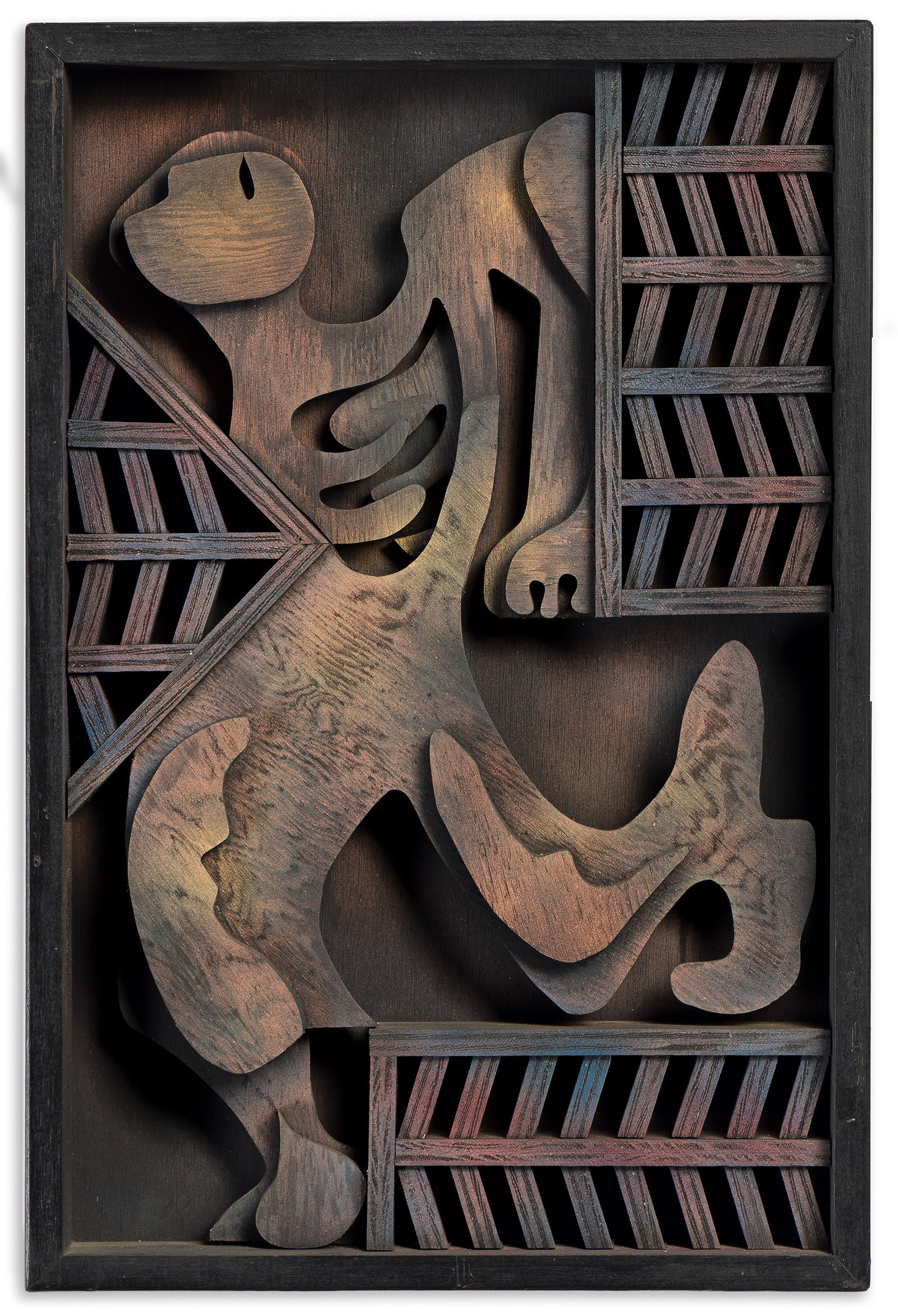 Leon Bibel, Running Man, 1977.: Leon Bibel (1912-1995) Running Man. Wood construction, 1977. Signed, titled, and dated in ink, verso. 24 x 16 x 2 1/2 in. (61 x 40.6 x 6.4 cm.) Additional Details Provenance: