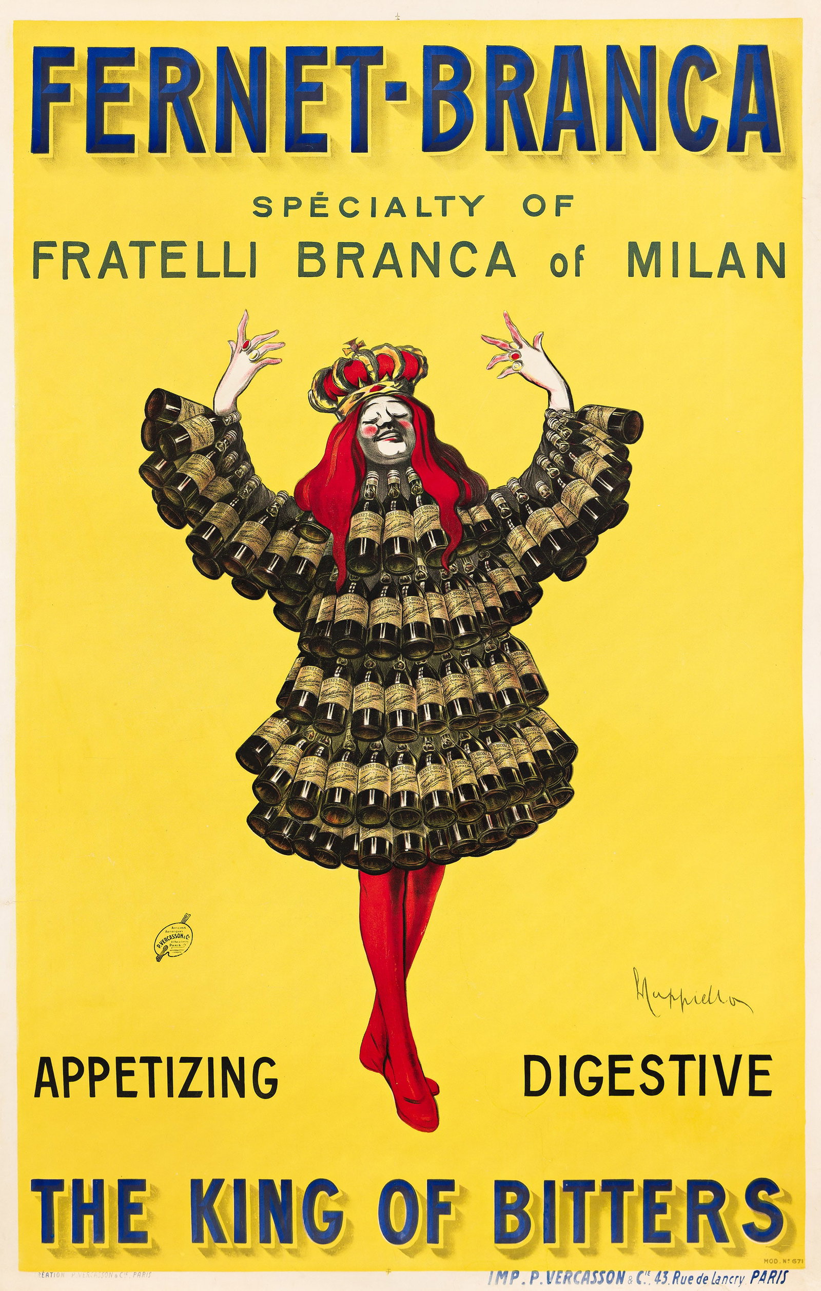 Leonetto Cappiello, Fernet - Branca / The King of Bitters. 1911. (1 of 1)