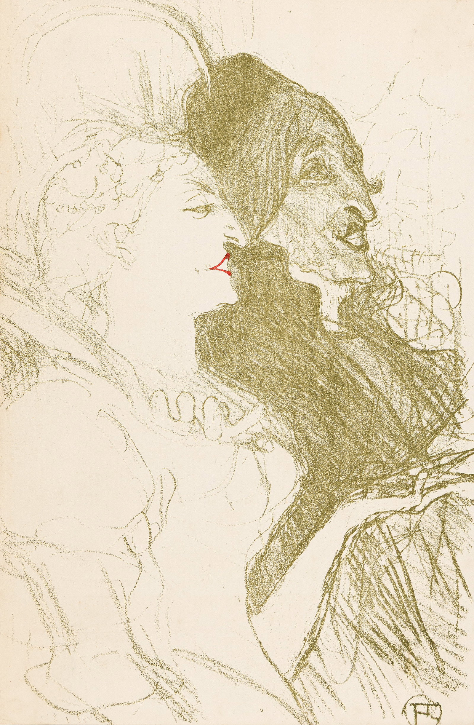 Henri de Toulouse-Lautrec, [Carnival]. Plate from La Revue Blanche. 1894.: Henri de Toulouse-Lautrec (1864-1901) [Carnival]. Plate from La Revue Blanche. 1894. Condition A: minor abrasions at edges; mounted on Rives paper. Fourth state (of 4). Edition of 2000. This lithograp