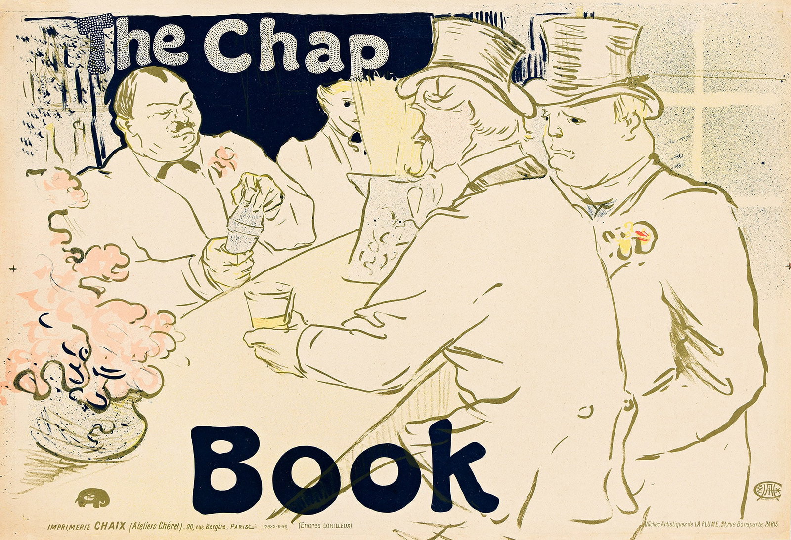Henri de Toulouse-Lautrec, The Chap Book. 1896.: Henri de Toulouse-Lautrec 1864-1901 The Chap Book. 1896. Condition A-: minor repaired tears, small replaced losses and restoration at edges and in corners; slightly toned at edges. Matted and framed. 