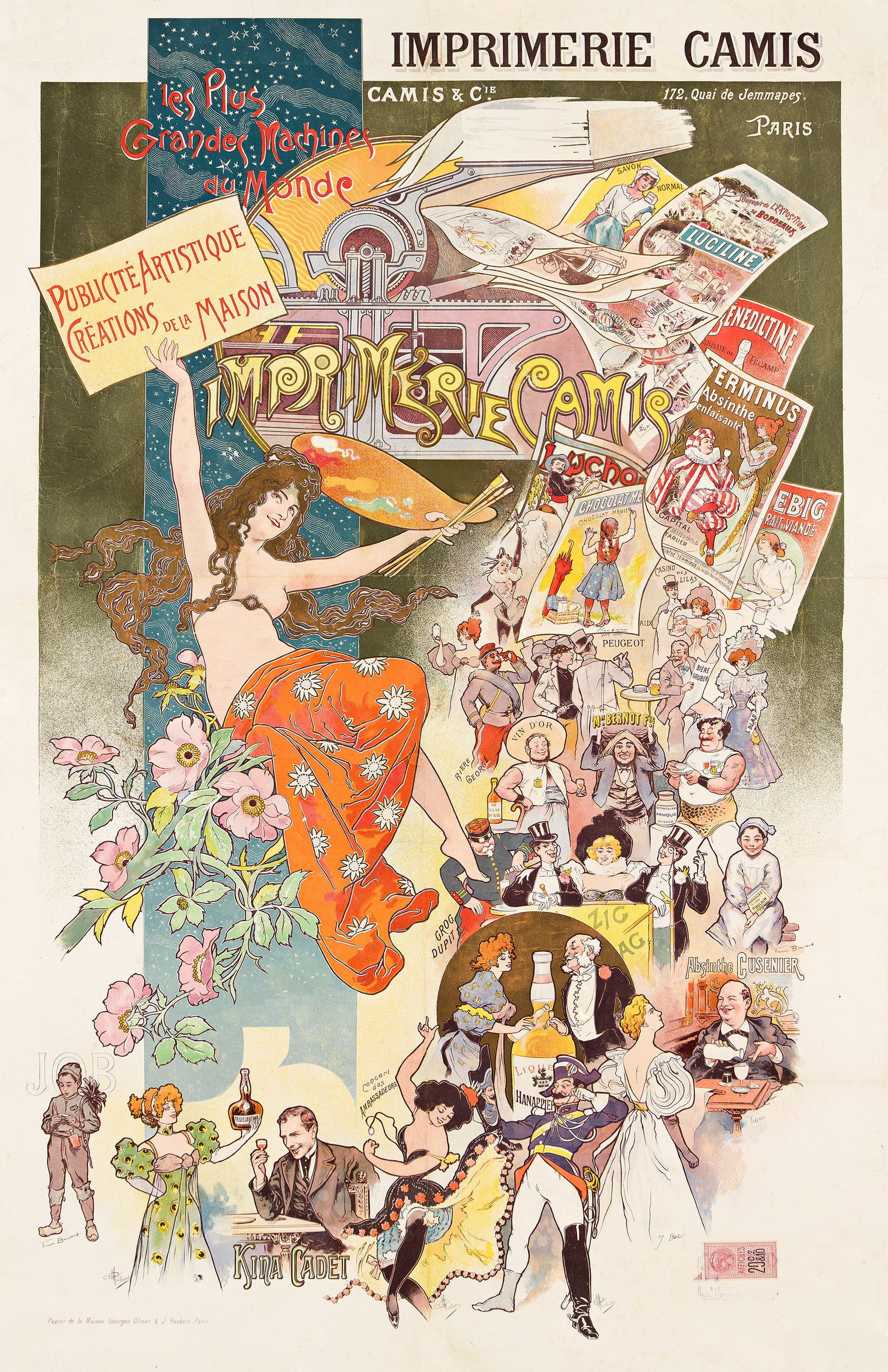 Francisco Tamagno, Imprimerie Camis / Les Plus Grandes Machines du Monde. 1897.: Francisco Tamagno 1851-1933 Imprimerie Camis / Les Plus Grandes Machines du Monde. 1897. Condition B-: replaced losses, repaired tears, creases, abrasions and overpainting in margins and image and alo