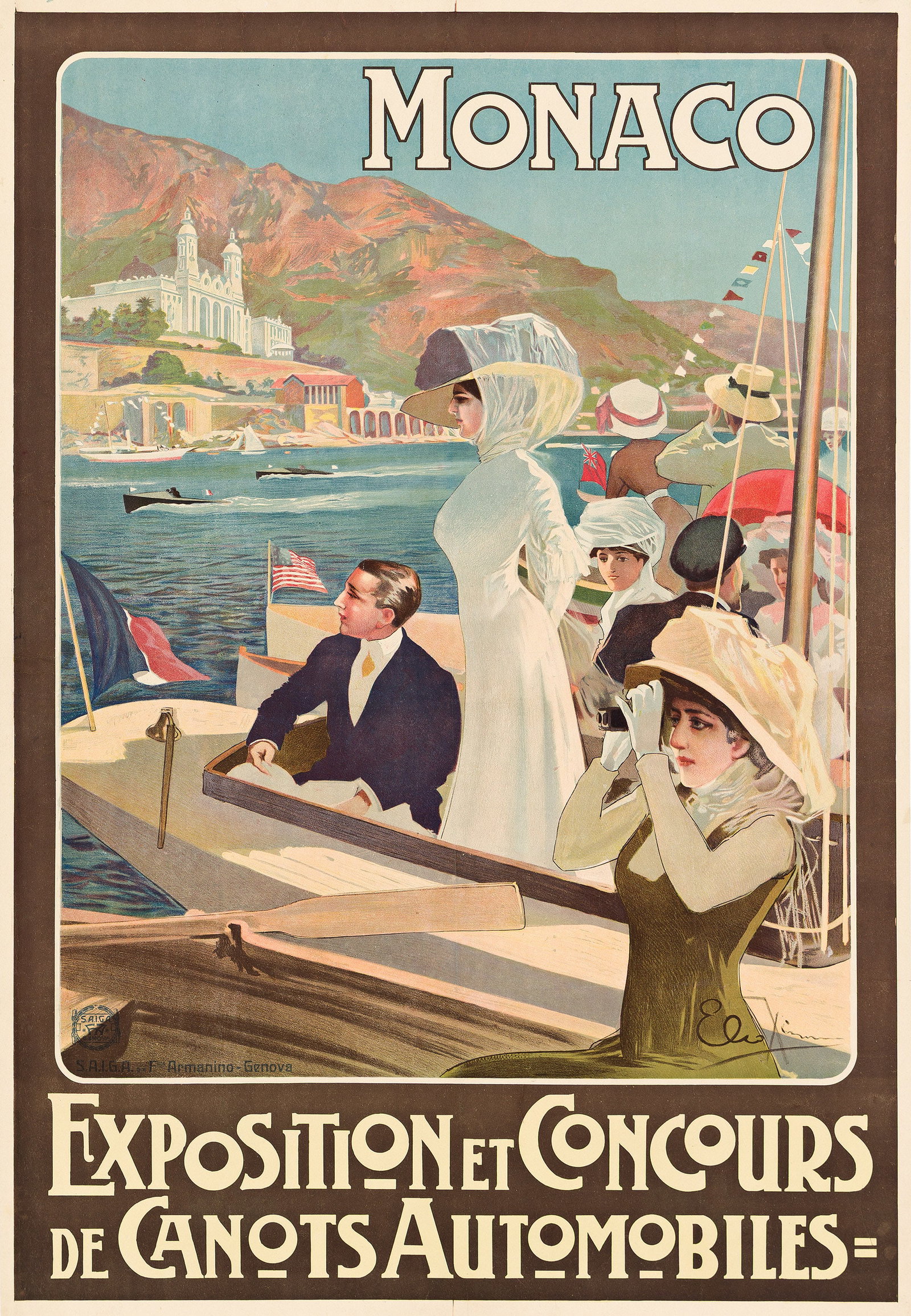 Elio Ximenes, Monaco / Exposition et Concours de Canots Automobiles. Circa 1900. (1 of 1)