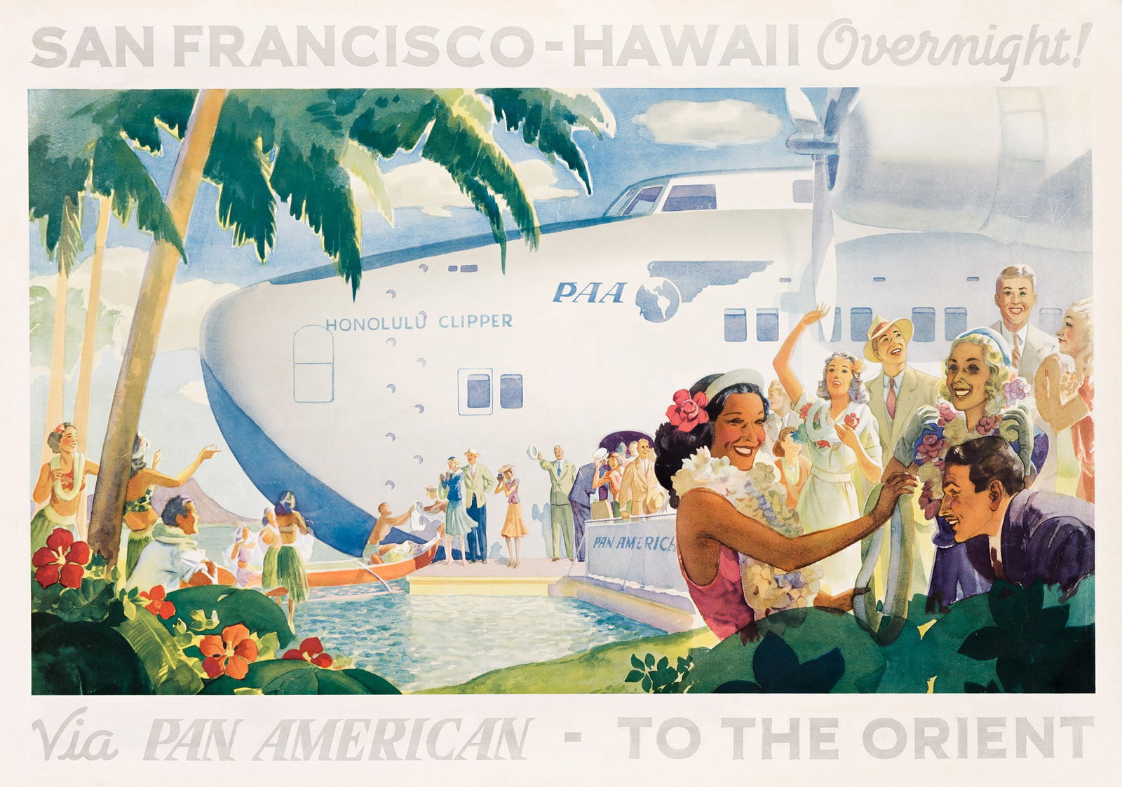 Paul George Lawler, San Francisco - Hawaii Overnight! / Via Pan American - To The Orient. 1939. (1 of 1)
