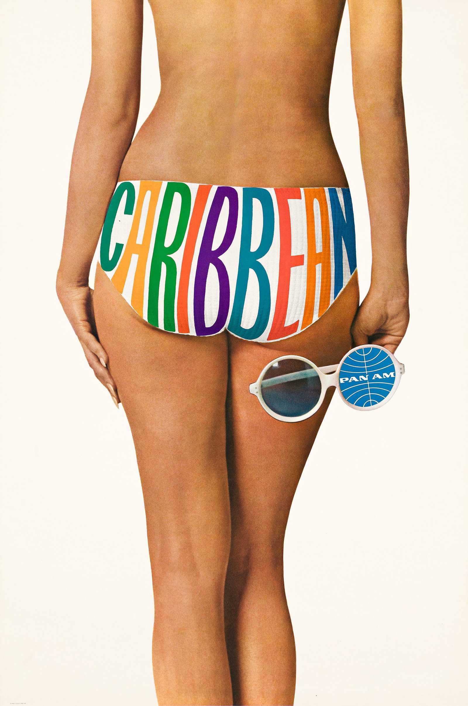 Designer Unknown, Caribbean / Pan American. Circa 1960s.: Designer Unknown Caribbean / Pan American. Circa 1960s. Condition A. A simple yet striking design embodying many of the attributes of classic poster design. From the unmistakable hourglass curve of th