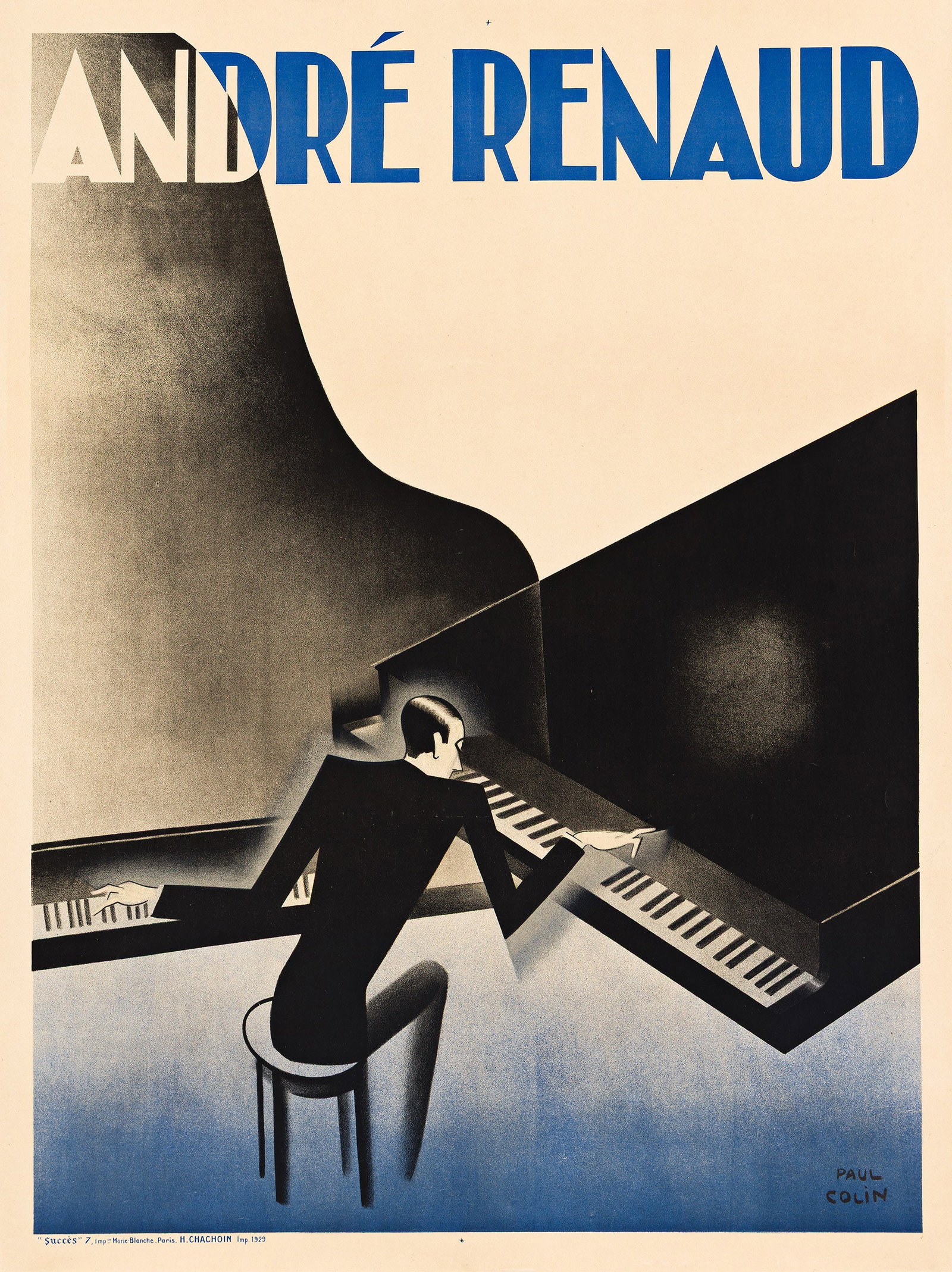 Paul Colin, André Renaud. 1929.: Paul Colin 1892-1985 André Renaud. 1929. Condition A-: small repaired tears, restoration and slight time-staining at edges.Paul Colin was one of the most important graphic designers of theater an