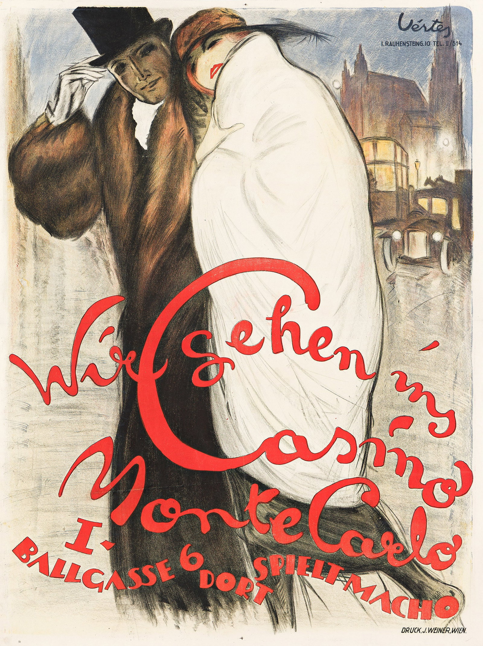 Marcel Vertès, Casino Monte Carlo. Circa 1920. (1 of 1)