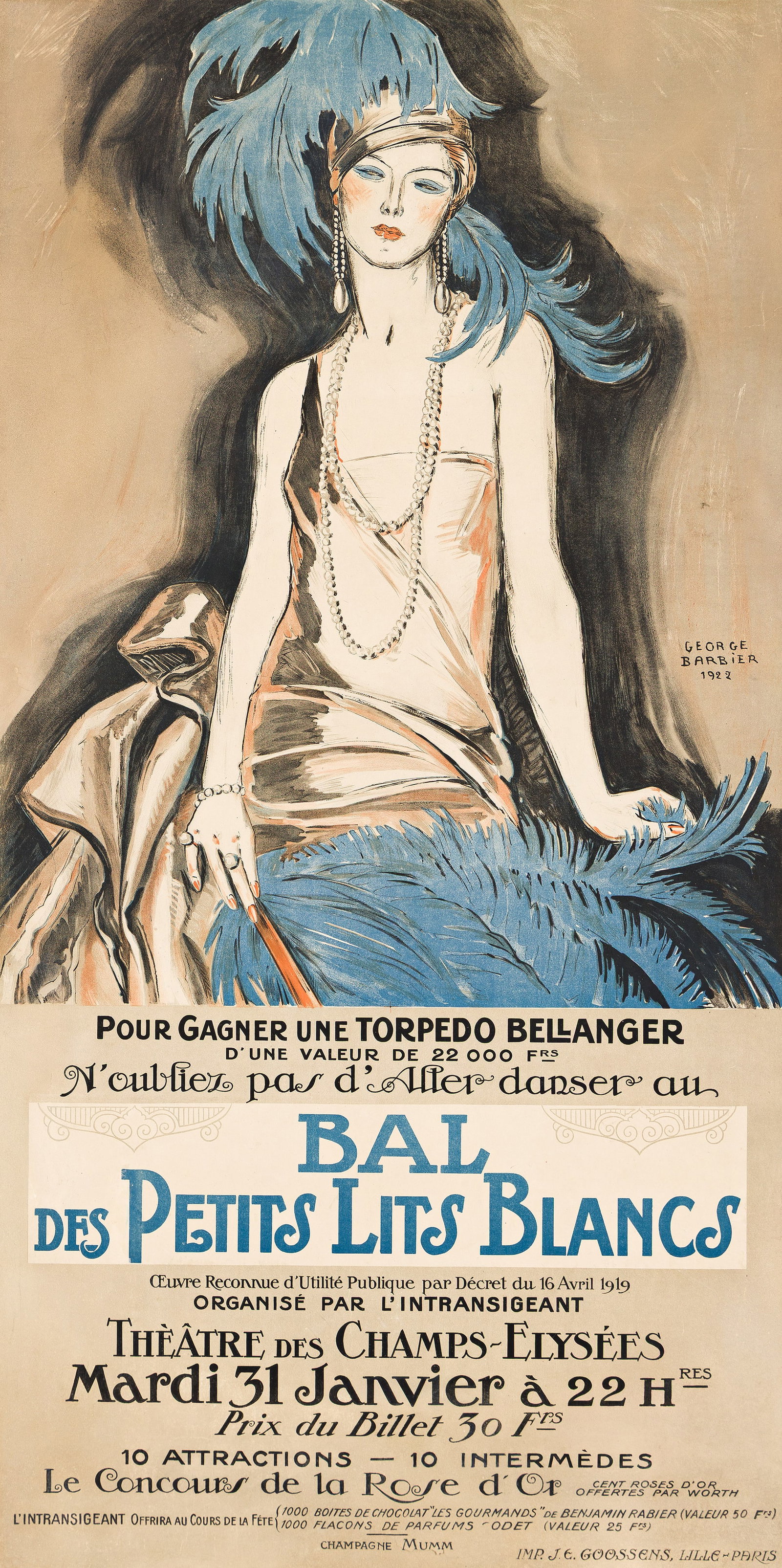 Georges Barbier, Bal des Petits Lits Blancs. 1922. (1 of 1)