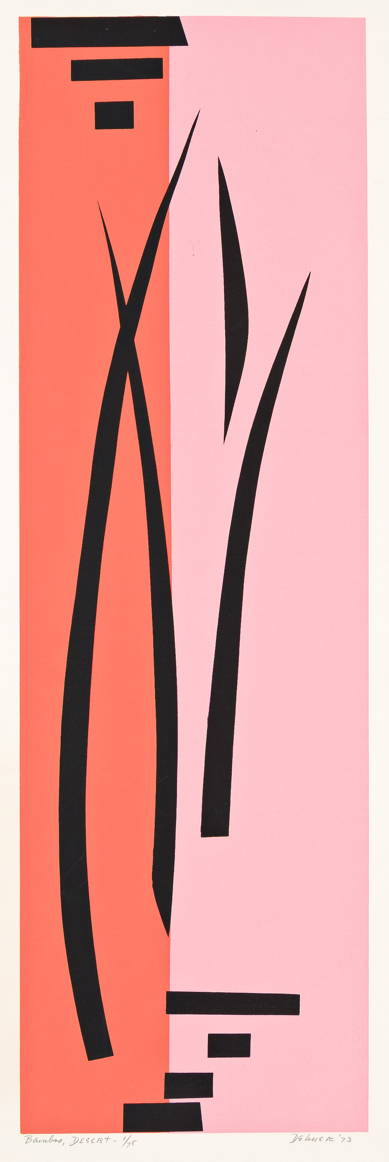 Dorothy Dehner (1901-1994), Two color screenprints from Bamboo Series, 1973. (1 of 2)