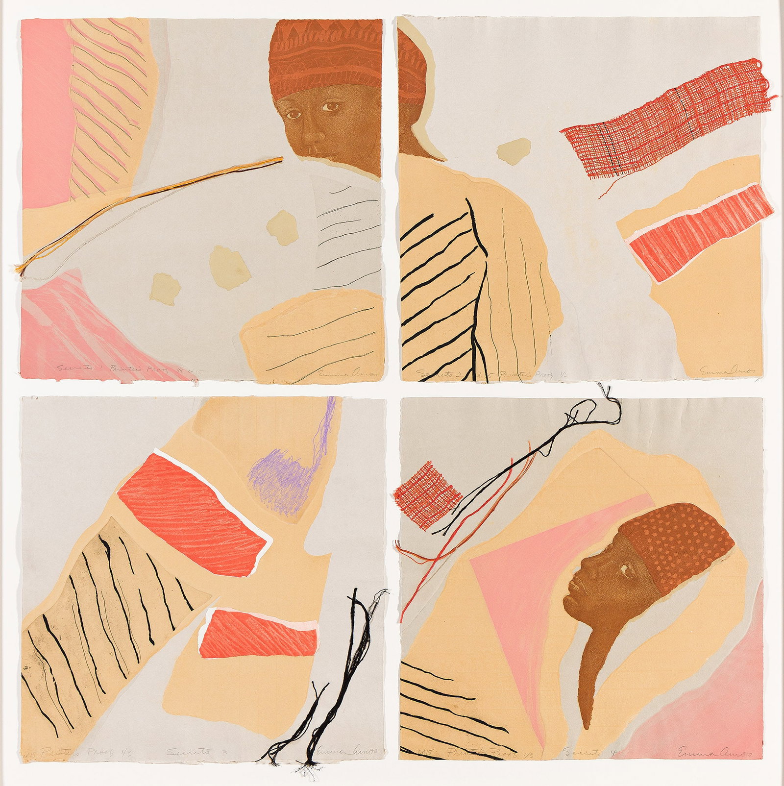 Emma Amos (1937-2020), Secrets (4 parts), 1981. (1 of 1)