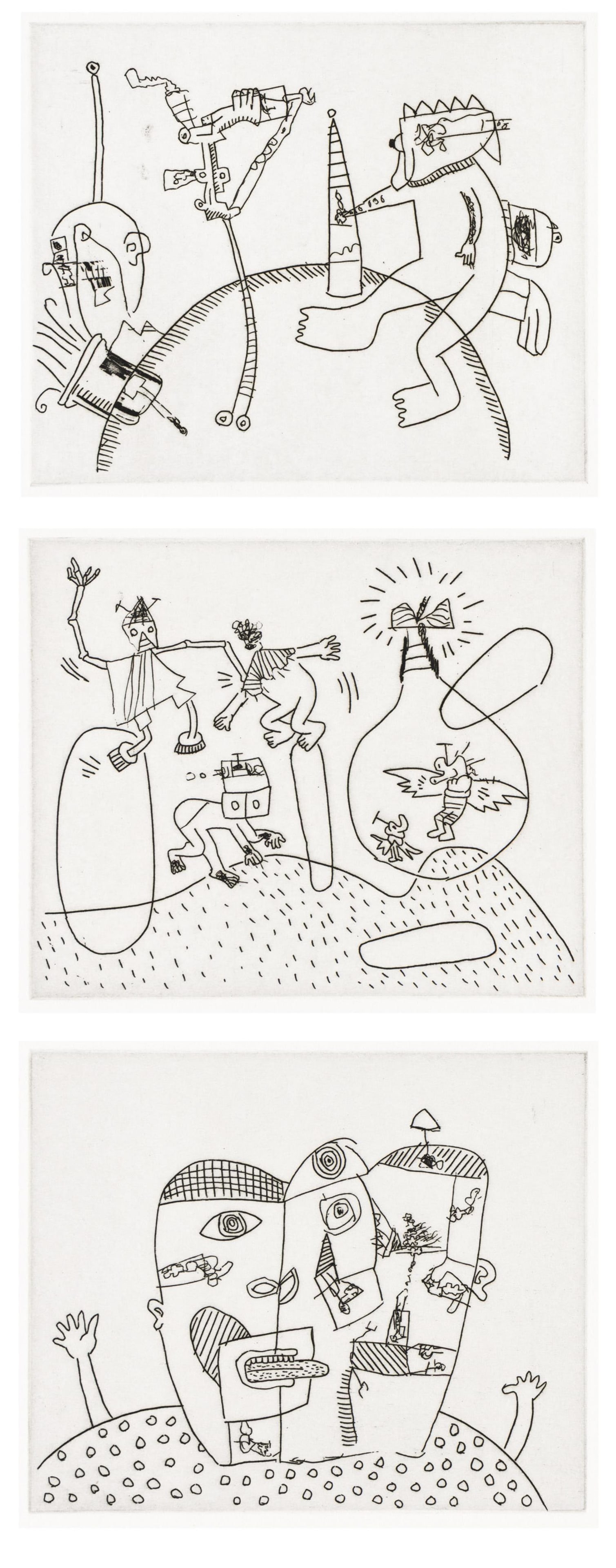 Keith Haring (1958-1990), Five plates from Untitled (with Sean Kalish), 1989. (1 of 6)