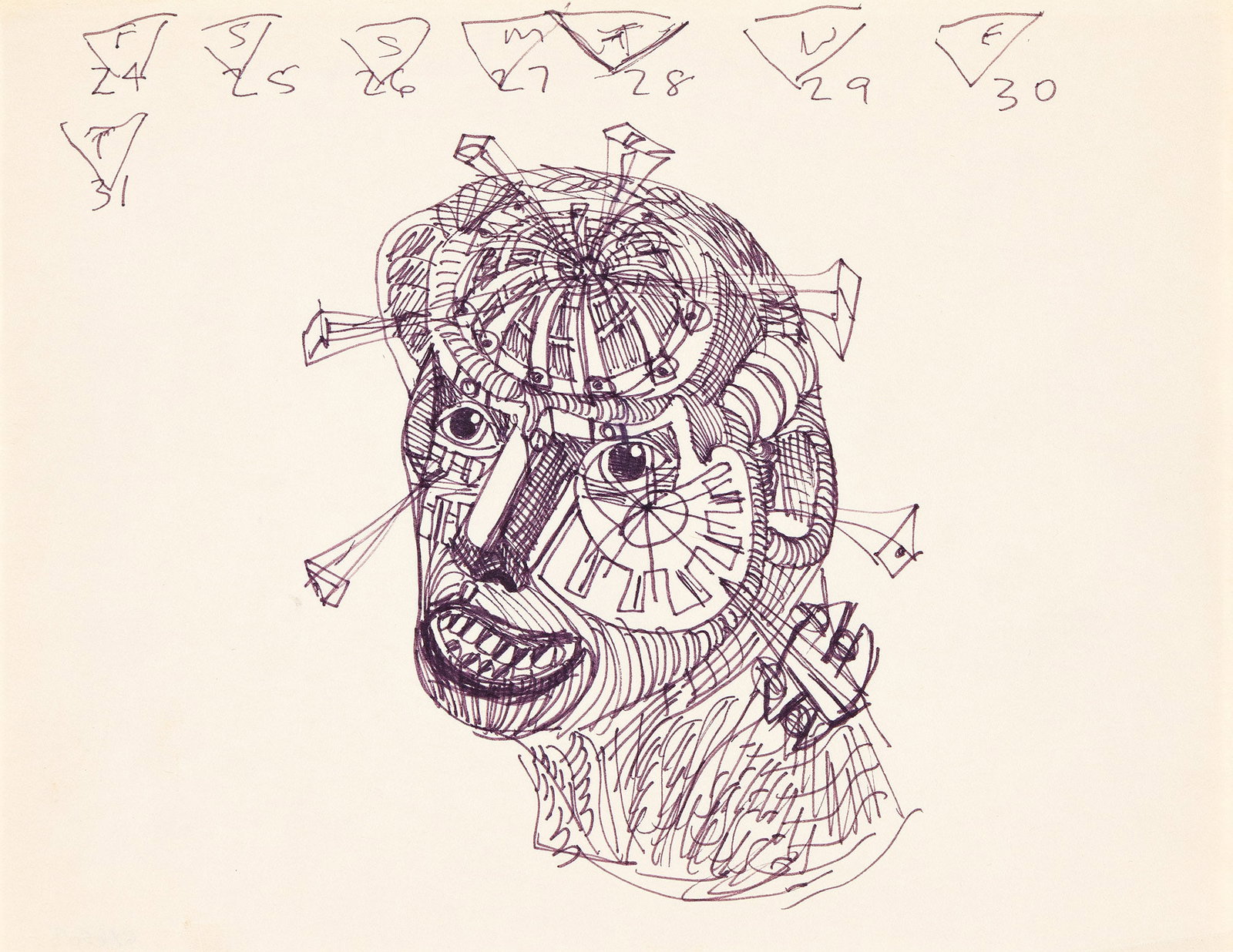George Condo (b. 1957), Large Head, circa 1982-3. (1 of 1)
