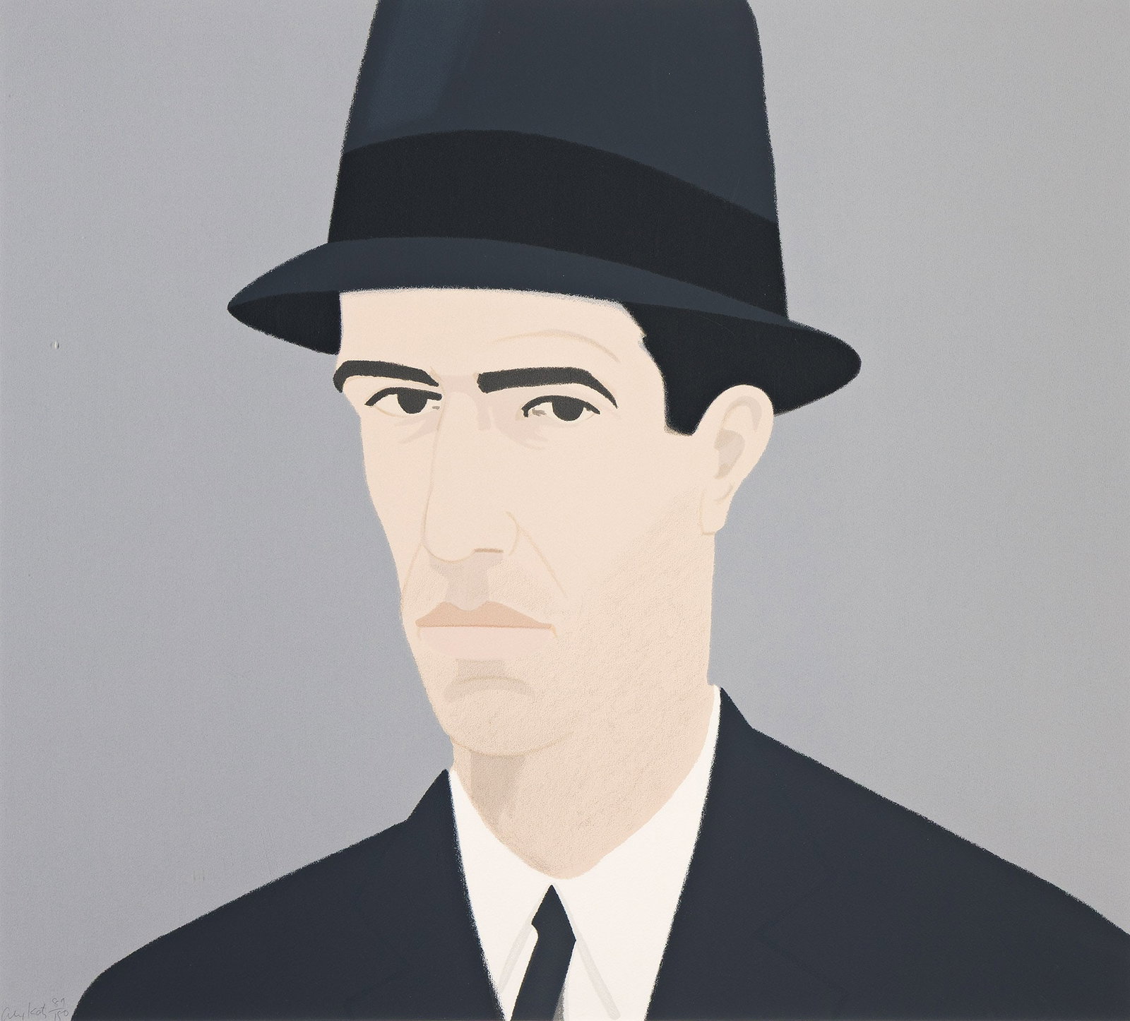 Alex Katz (b. 1927), Self-Portrait (Passing), 1990.: Alex Katz (b. 1927) Self-Portrait (Passing). Color screenprint on Arches Roll Stock, 1990. Signed and numbered 89/150 in pencil, lower left. Printed at Styria Studio, Inc., New York, with the ink stam