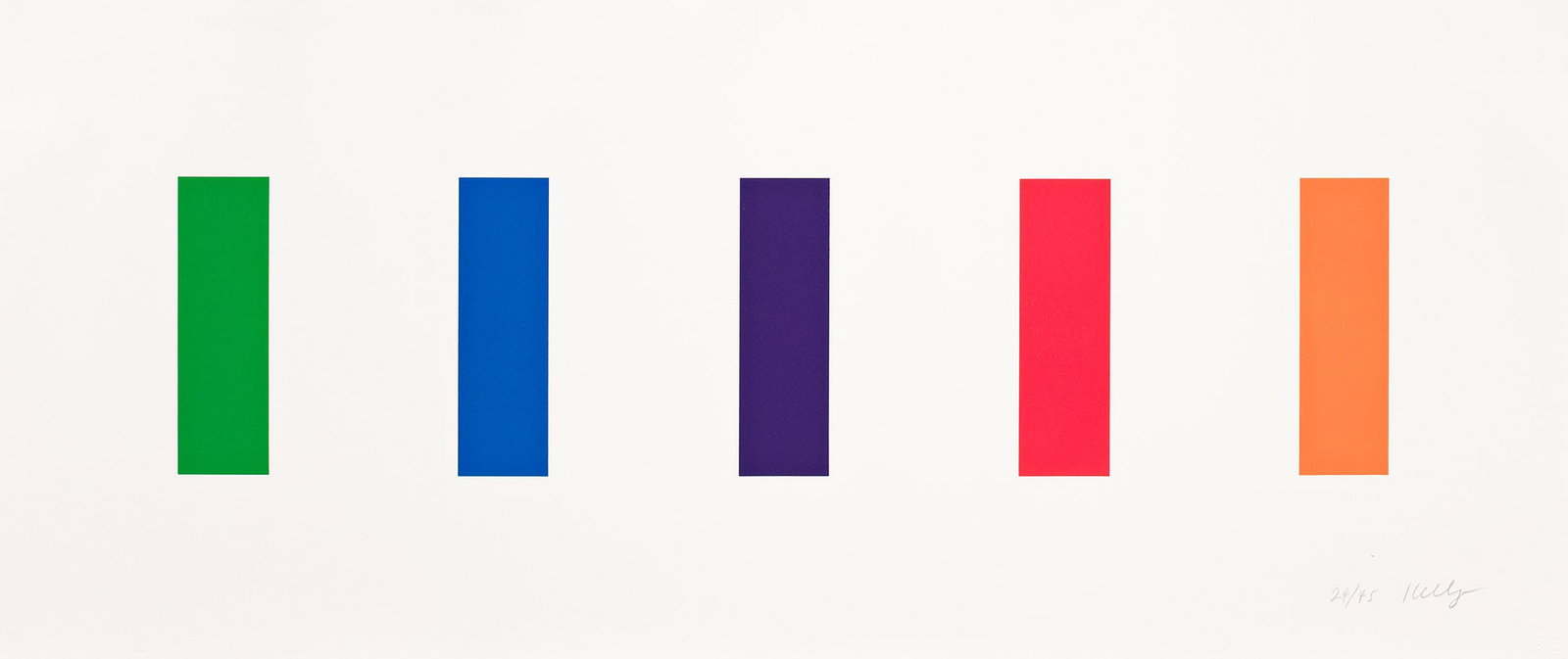 Ellsworth Kelly (1923-2015), Color Panels, 2011.: Ellsworth Kelly (1923-2015) Color Panels. Color lithograph, 2011. Signed and numbered 24/45 in pencil, lower right. Printed and published by Gemini, G.E.L., Los Angeles, with the blind stamps lower ri