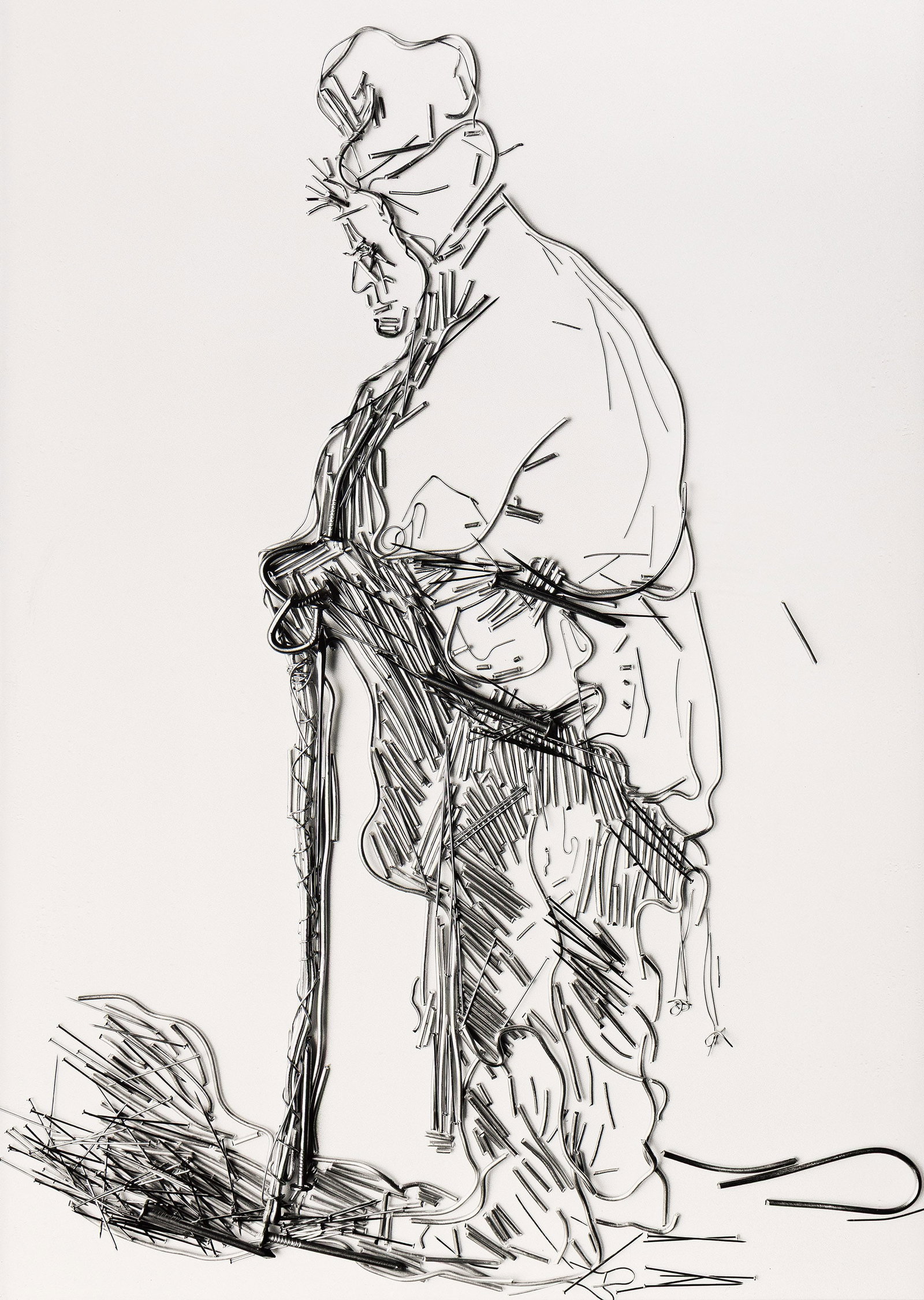 Vik Muniz (b. 1961), Beggar II, 2001.: Vik Muniz (b. 1961) Beggar II. Gelatin silver print mounted on card, 2001. Edition of 5. From Beggars, After Rembrandt. Image: 68 3/4 x 47 3/4 in. (174.6 x 121.3 cm.) Frame: 71 3/4 x 51 in. (182.2 x