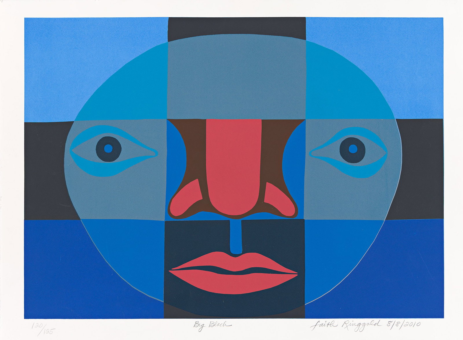 Faith Ringgold (1930-2024), Big Black, 2010.: Faith Ringgold (1930-2024) Big Black. Color screenprint on Rives BFK, 2010. Signed, titled, dated and numbered 120/125 in pencil, lower margin. Printed and published by Raven Fine Art Editions, Easton