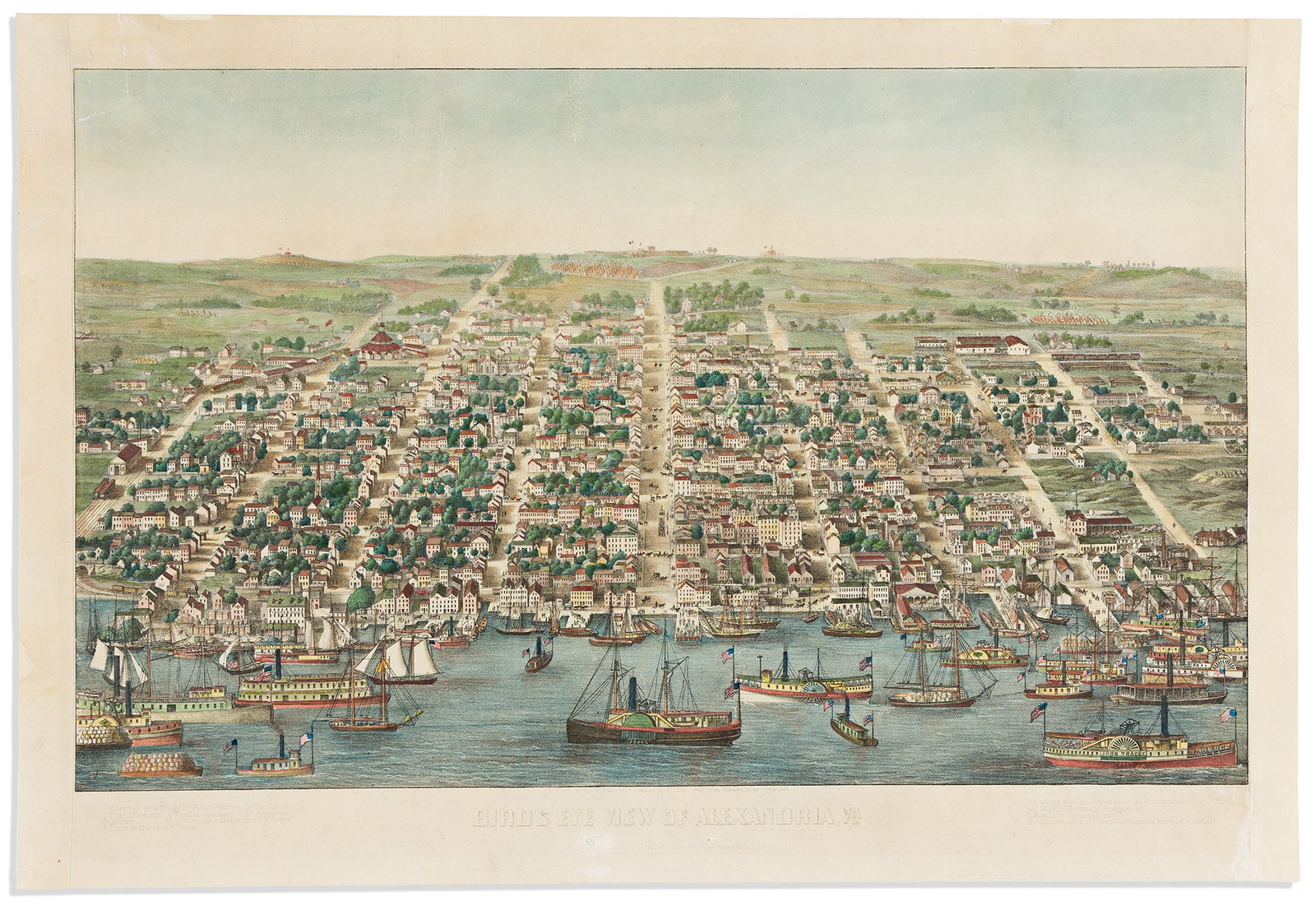 (ALEXANDRIA, VIRGINIA.) Charles Magnus. Birds Eye View of Alexandria, Va. New York and Washington, (1 of 1)
