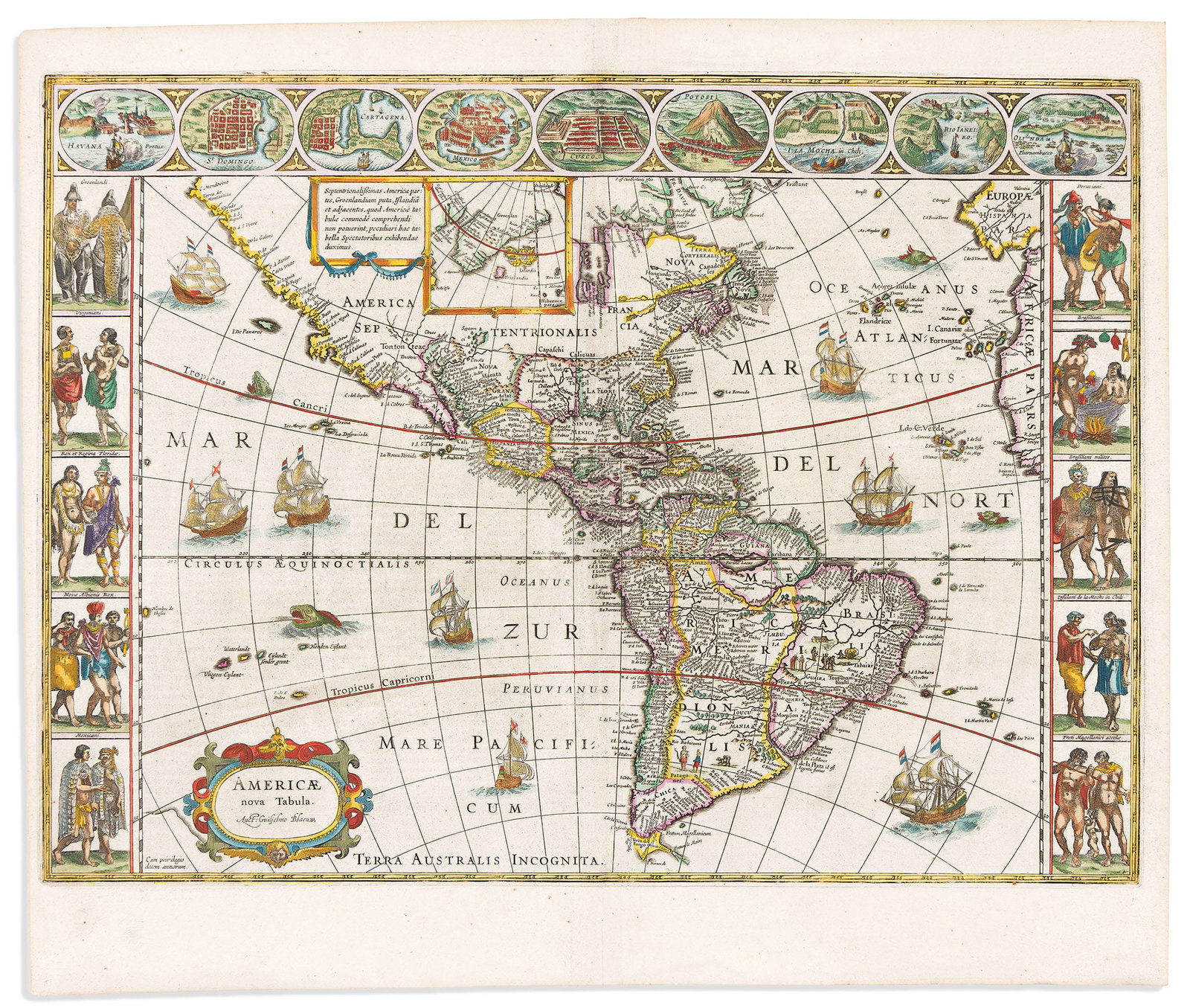 (AMERICAS.) Willem Blaeu. Americae Nova Tabula. Amsterdam, circa 1635 (1 of 1)