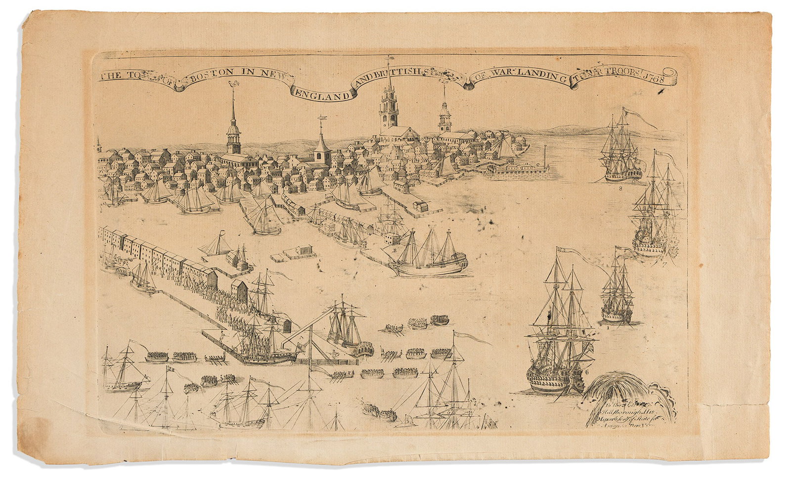 (BOSTON.) Paul Revere. [A View of Part of] the Town of Boston in New England and Brittish Ships of (1 of 1)