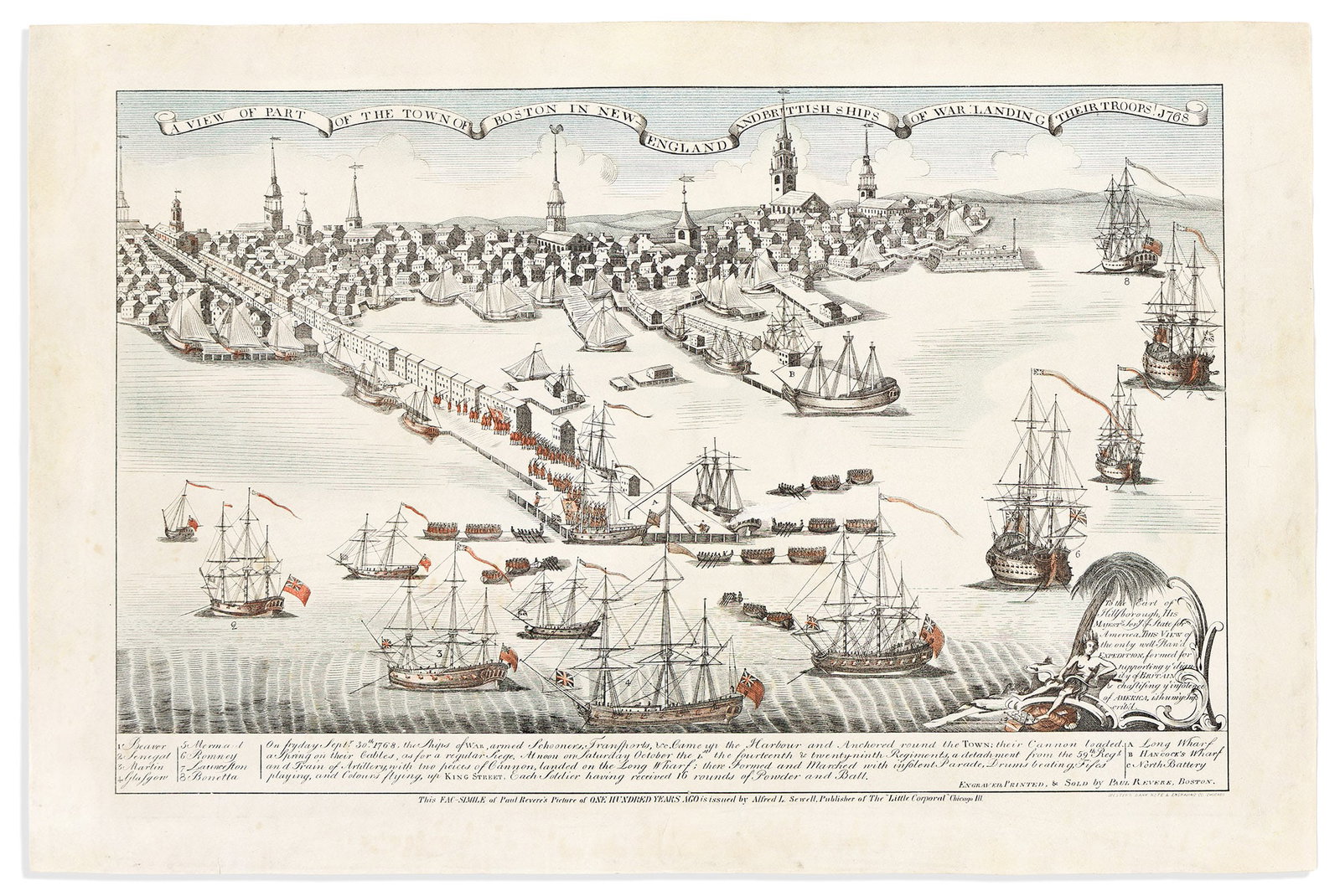 (BOSTON.) Alfred L. Sewell; after Paul Revere. A View of Part of the Town of Boston in New-England (1 of 1)