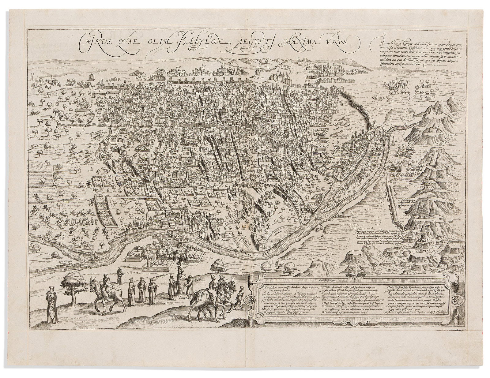 (CAIRO.) Georg Braun; and Franz Hogenberg. Cairus, Quae Olim Babylon, Aegypti Maxima Urbs. Cologne, (1 of 1)