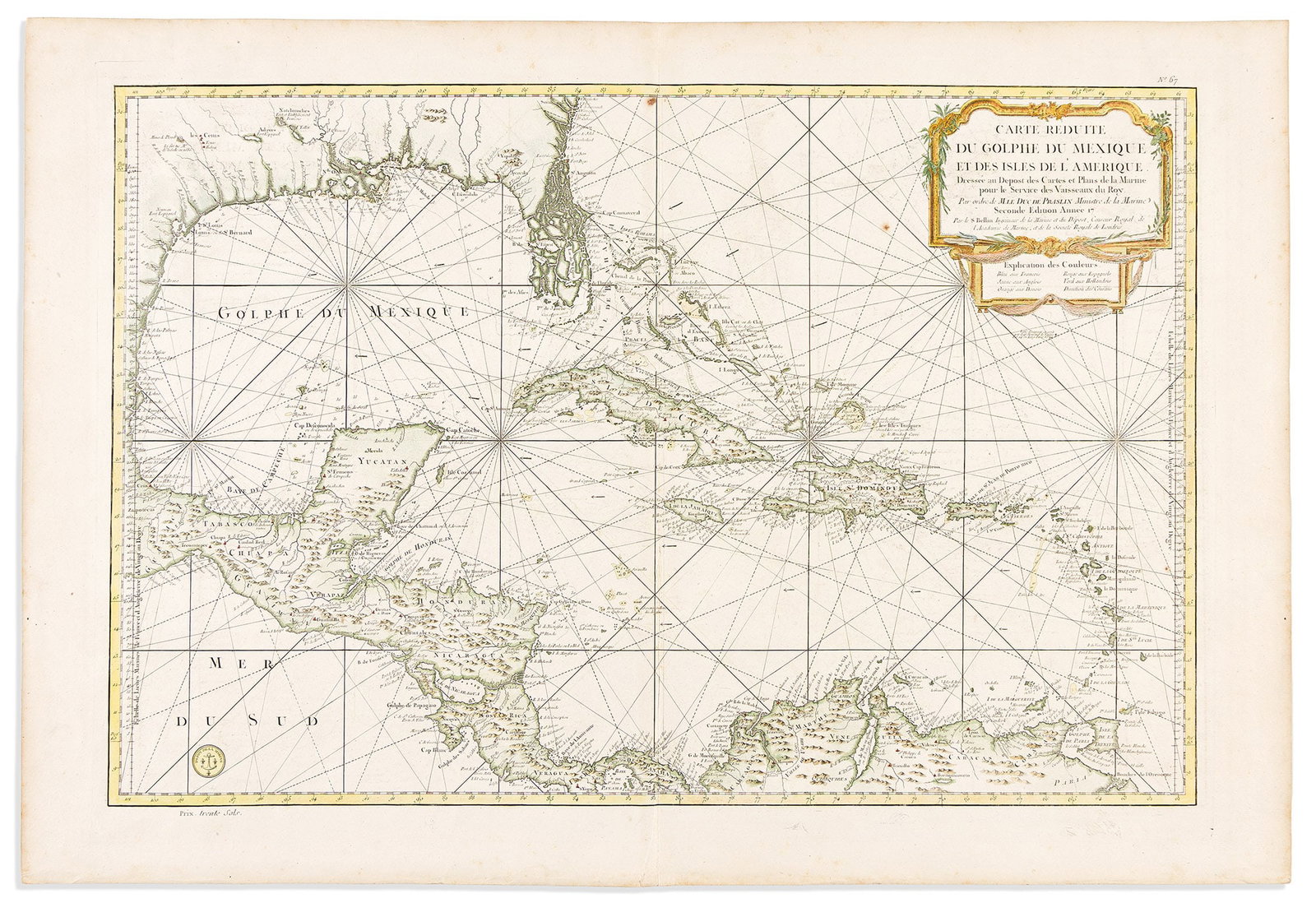 (CARIBBEAN.) Jacques Nicolas Bellin. Carte Reduite du Golphe du Mexique et des Isles de l'Amerique. (1 of 1)