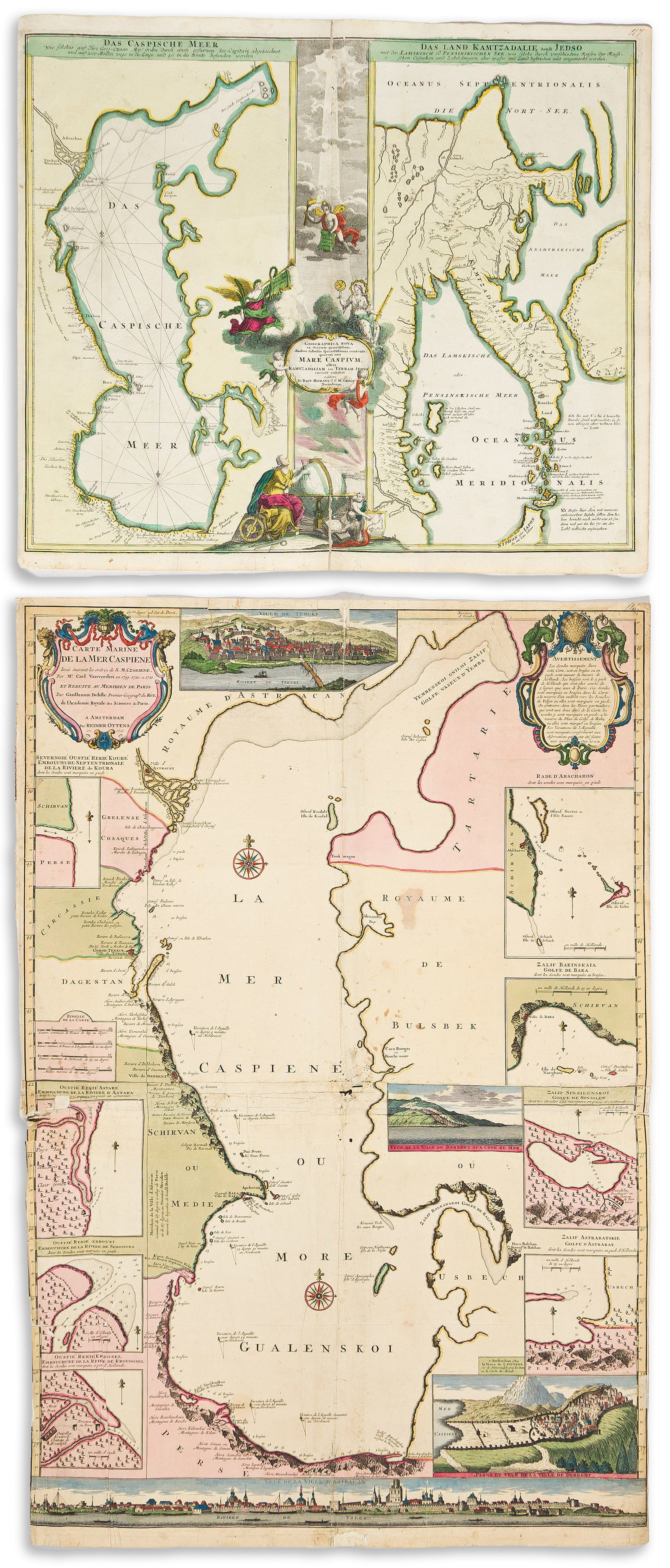 (CASPIAN SEA.) Two eighteenth-century engraved maps. Vp, vd (1 of 1)