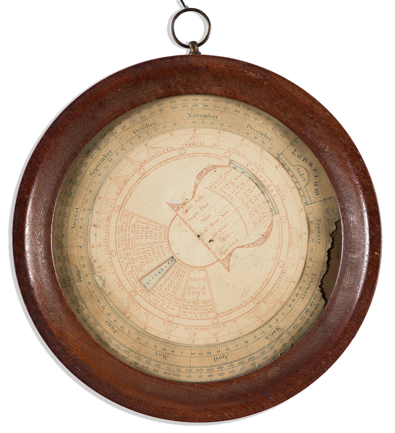 (CELESTIAL CALENDAR.) William R. Powers. Lunarium. New York, 1855 (1 of 2)