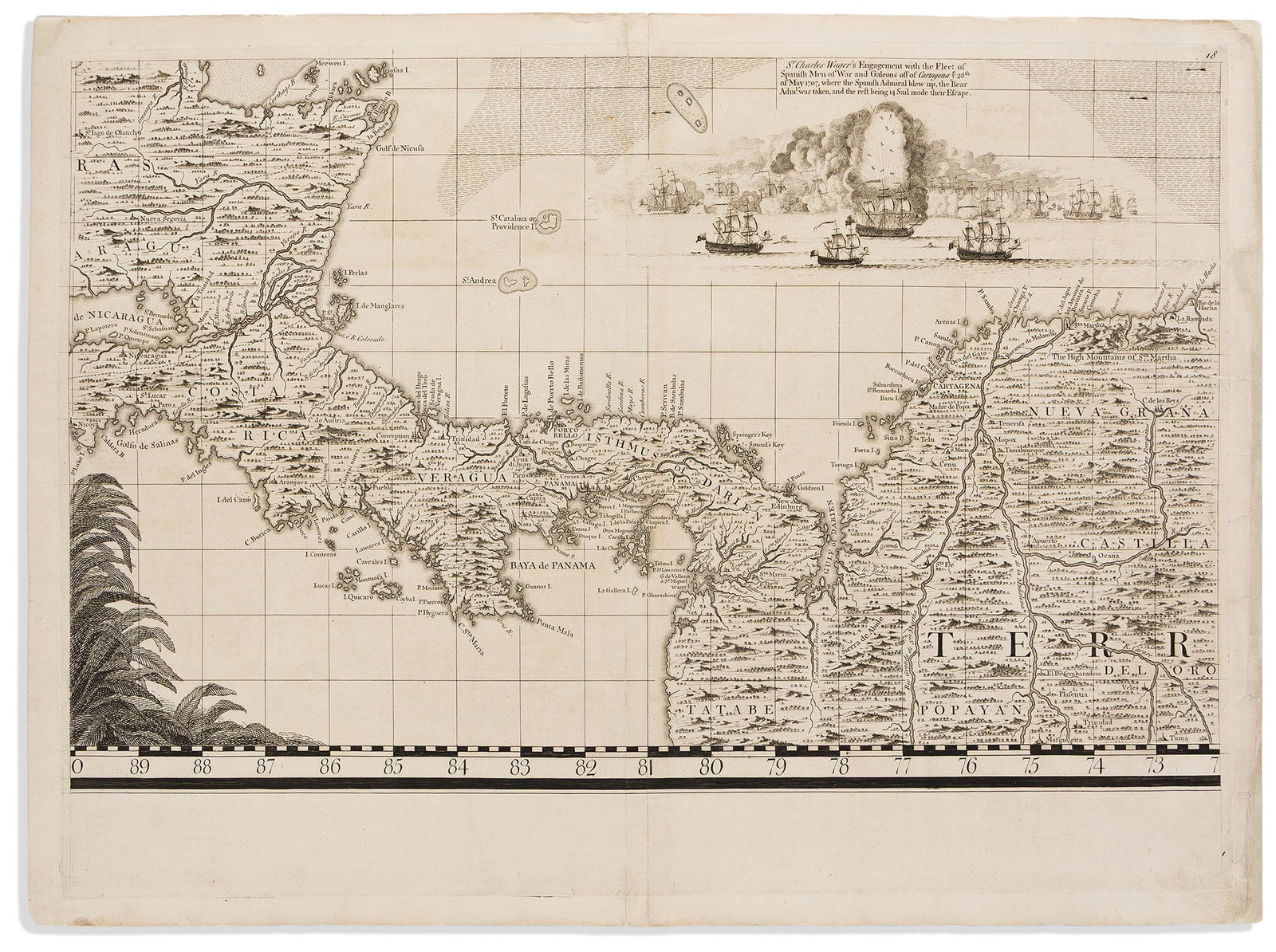 (CENTRAL AMERICA.) Henry Popple. [Sheet 18 from] A Map of the British Empire in America. London, (1 of 1)