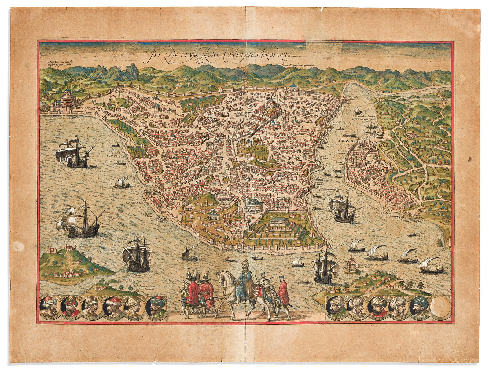 (CONSTANTINOPLE.) Georg Braun; and Franz Hogenberg. Byzantium, Nunc Constantinopolis. Cologne, (1 of 1)