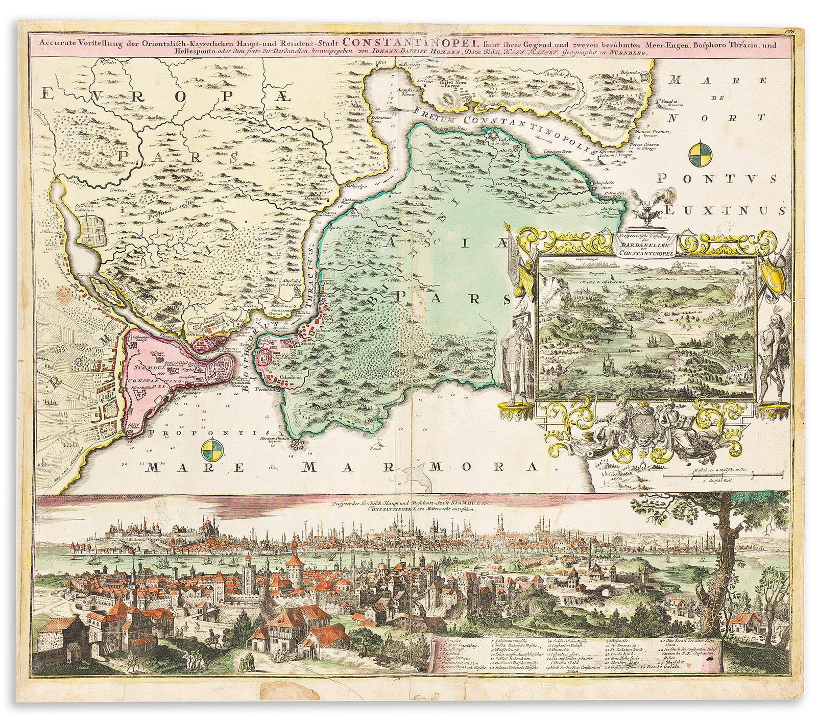 (CONSTANTINOPLE.) Johann Baptist Homann. Accurate Vorstellung der Orientalisch-Kayserlichen (1 of 1)