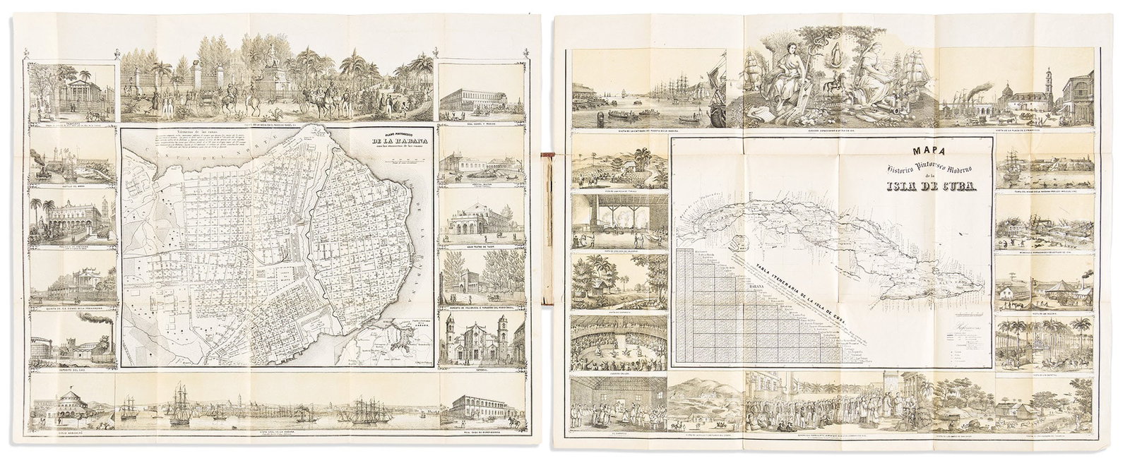 (CUBA.) Bernardo May. Mapa de la Isla de Cuba y Plano de la Habana. [Cover title]. Havana?, circa (1 of 2)