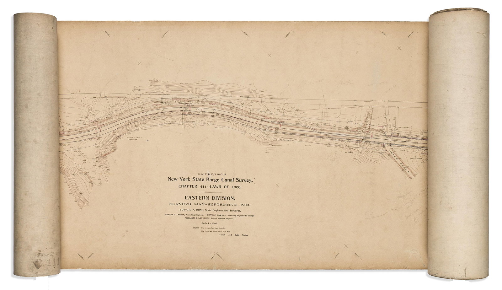 (ERIE CANAL – BARGE CANAL.) Edward A. Bond, New York State Engineer and Surveyor. New York (1 of 3)