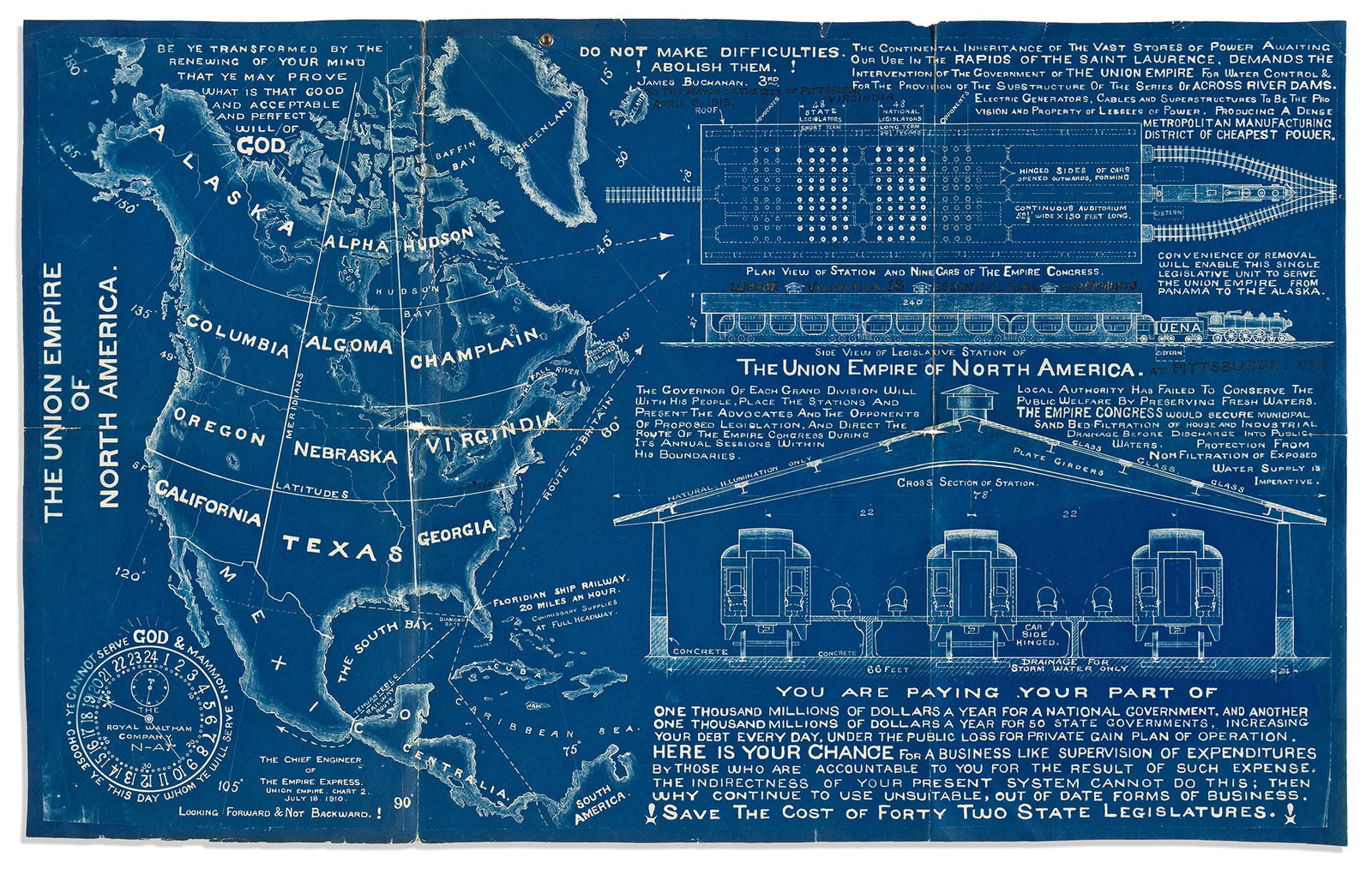 (GEOFICTION.) The Union Empire of North America. The Empire Express, Union Empire, Chart 2. Np, (1 of 1)