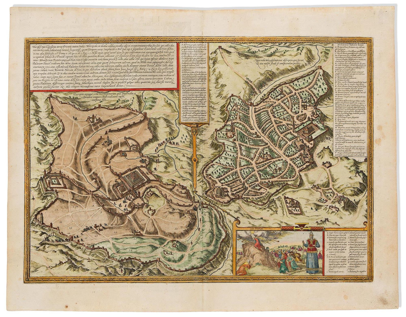 (HOLY LAND.) Georg Braun; and Franz Hogenberg. Hierosolyma, Clarissima Totius Orientis Civitas, (1 of 1)