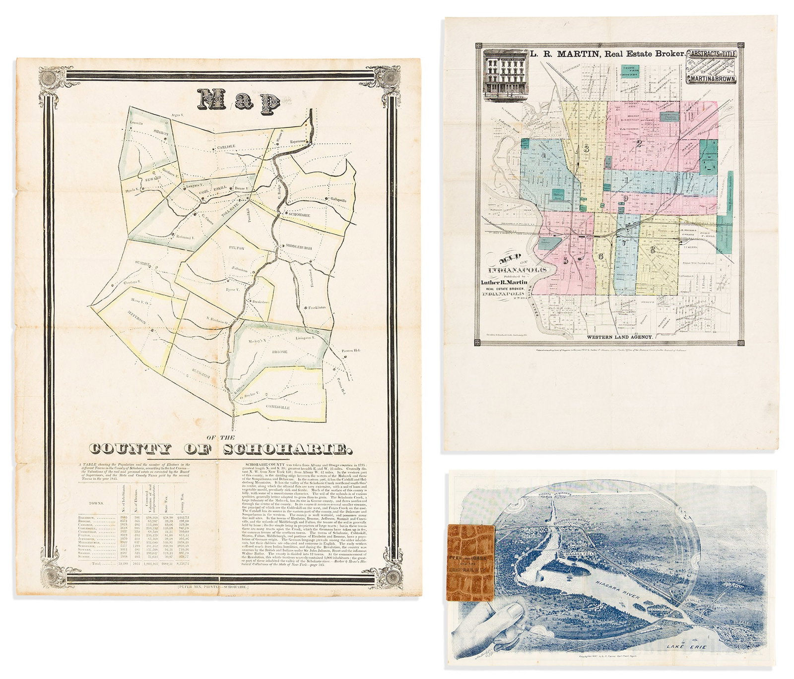 (MISCELLANEOUS MAPS.) Group of 6 nineteenth-and-early-twentieth-century maps short of theme, but (1 of 2)