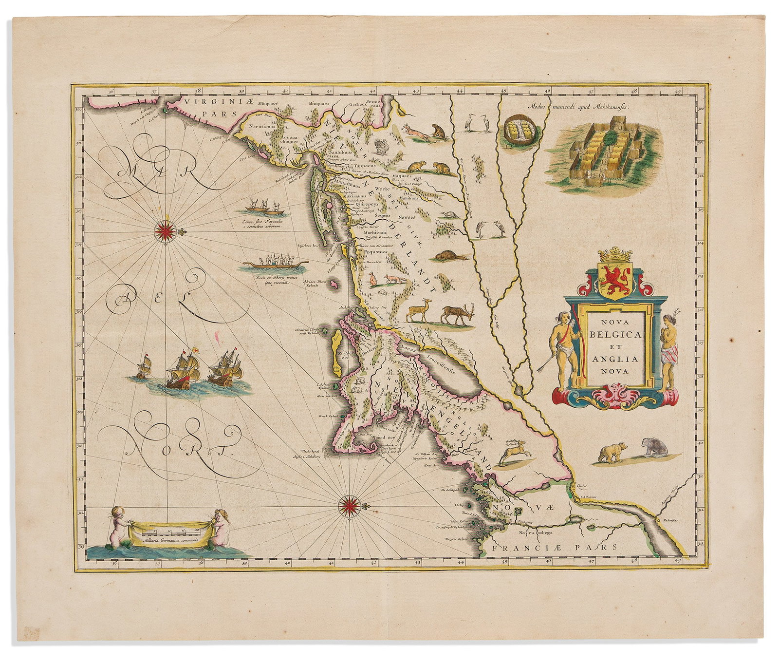 (NEW ENGLAND.) Willem Blaeu. Nova Belgica et Anglia Nova. Amsterdam, 1642 (1 of 1)