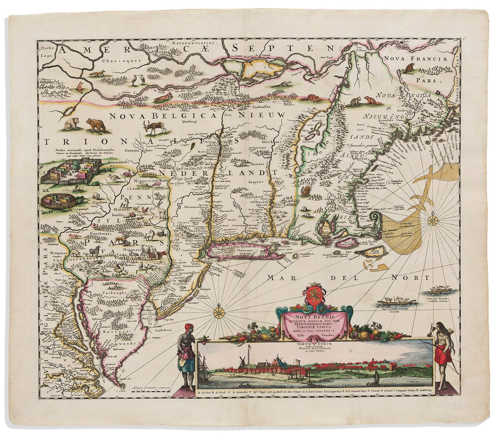 (NEW ENGLAND.) Justus Danckerts. Novi Belgii Novaeque Angliae nec non Pennsylvaniae et Partis (1 of 1)