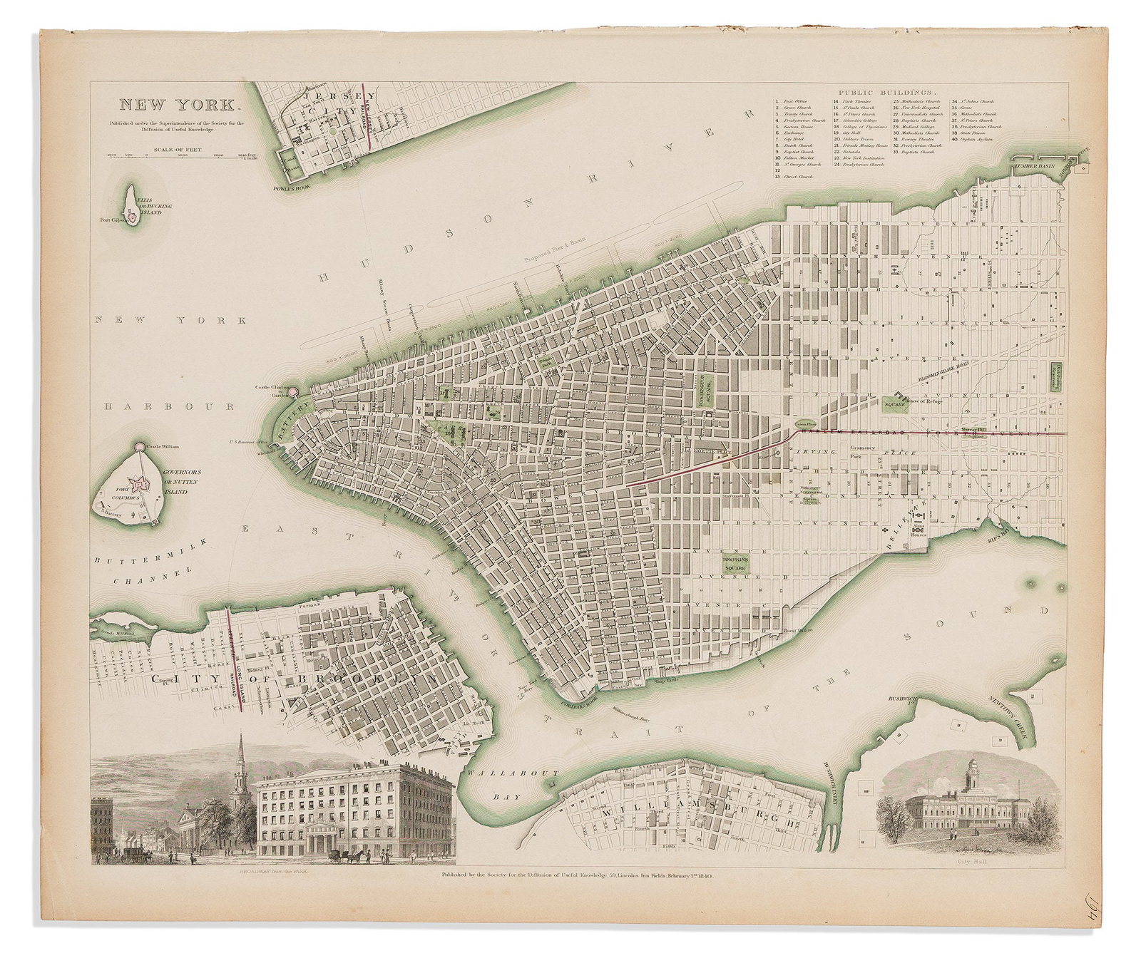 (NEW YORK CITY.) Society for the Diffusion of Useful Knowledge. [SDUK]. New York. London, 1840 (1 of 1)